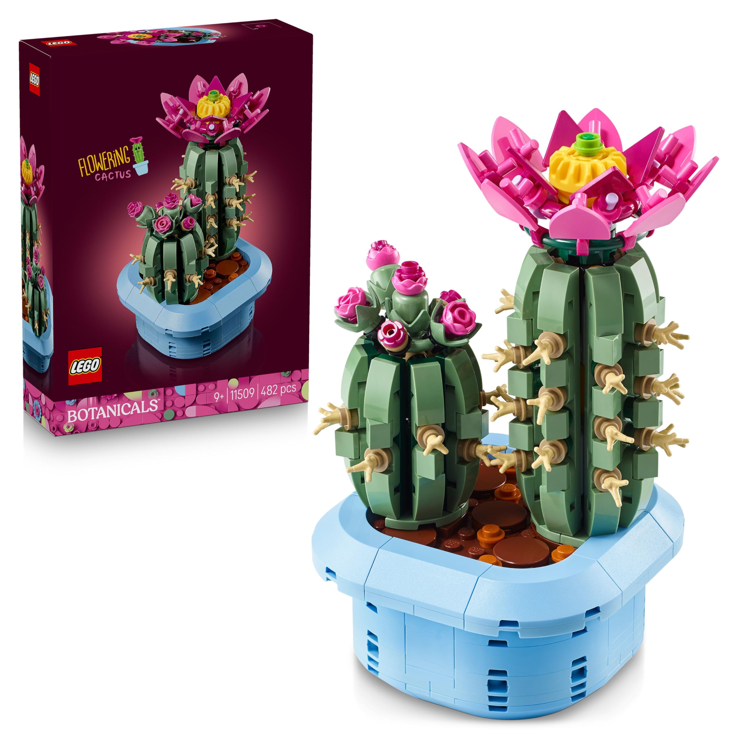 LEGO Botanicals Flowering Cactus Building Set 11509 - 482 Pieces | Ages 9+ | Multicolor
