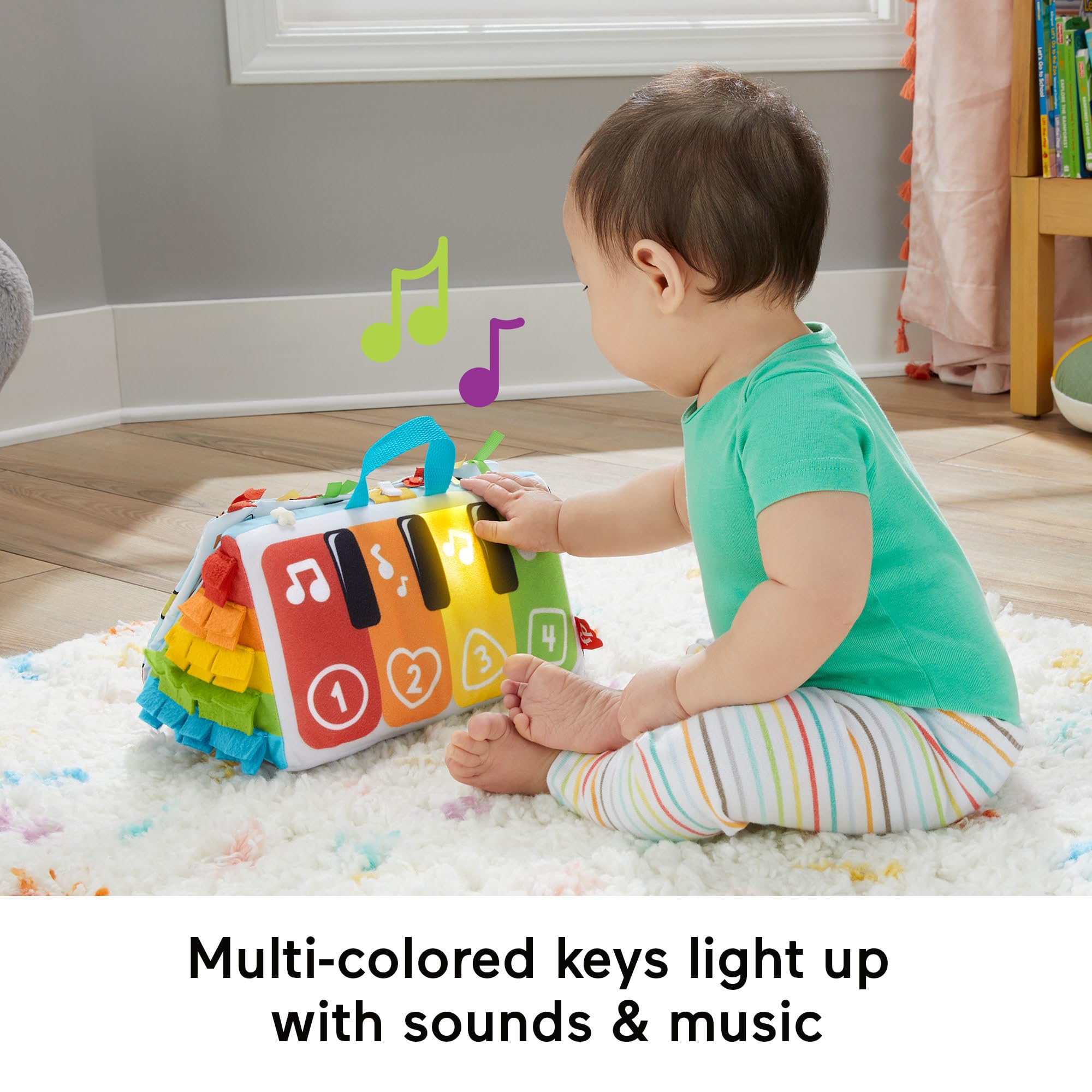 Fisher-Price Kick & Play Soft Piano - Musical Baby Toy for Tummy Time & Sensory Play 7