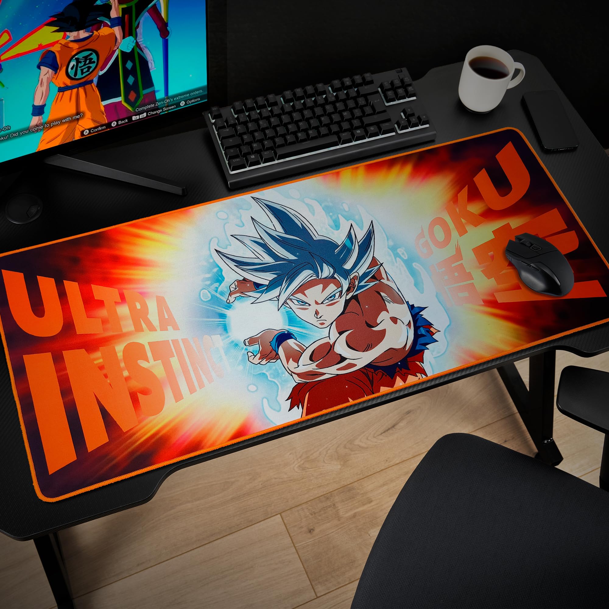 Subsonic Dragon Ball Z Goku Ultra Instinct XXL Mouse Pad & Desk Mat - 90x40cm | Non-slip | Waterproof 3