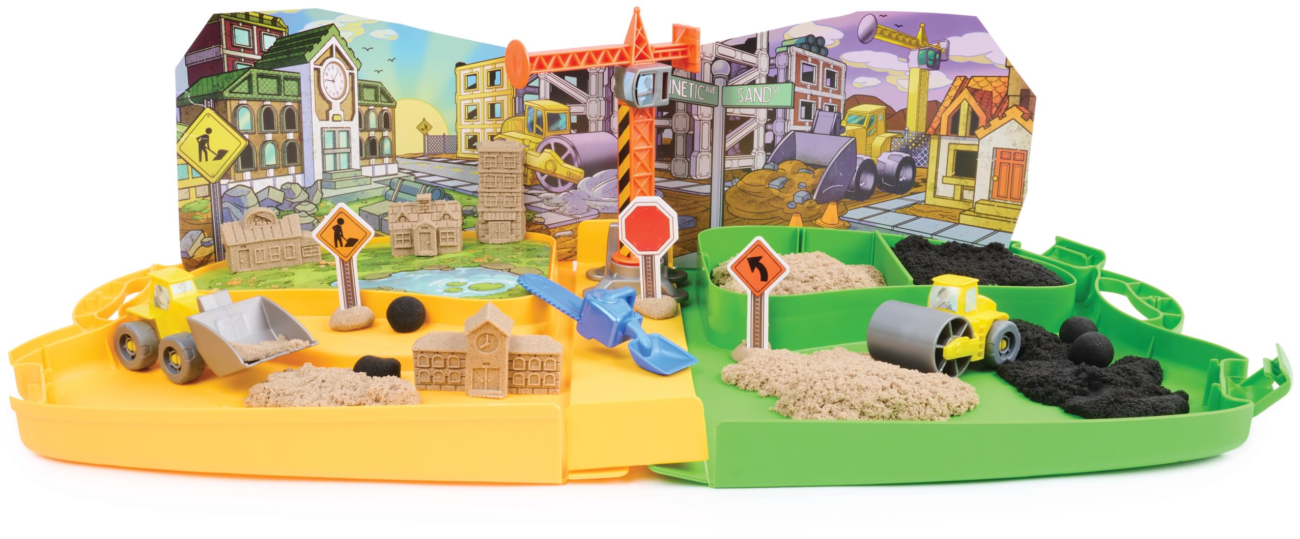 Kinetic Sand Construction Zone - Moldable Play Sand Sensory Toys for Ages 3+