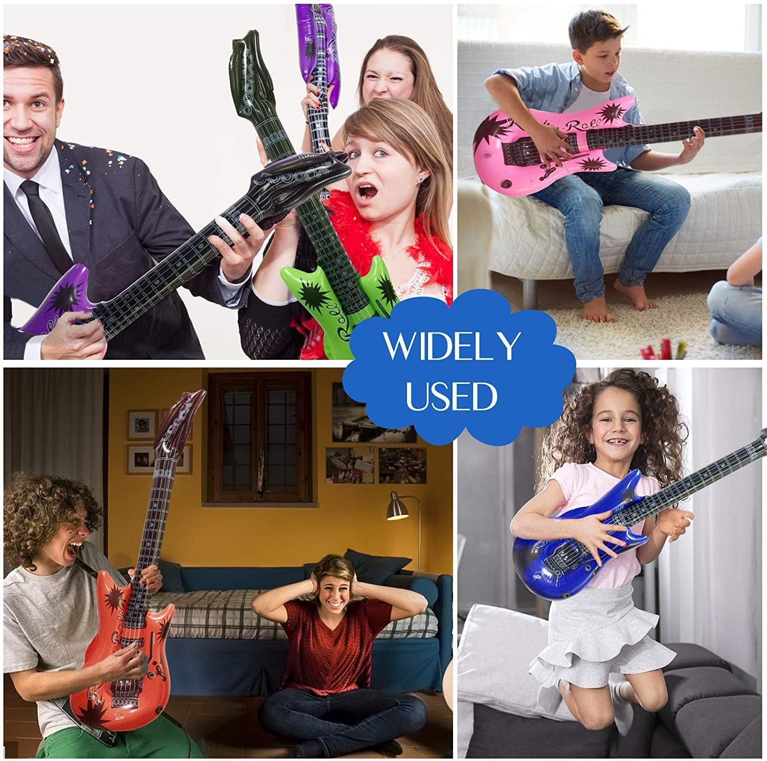 SHATCHI 5Pcs Inflatable Guitar Toy for Kids - 90cm Rock Star Party Favor 7