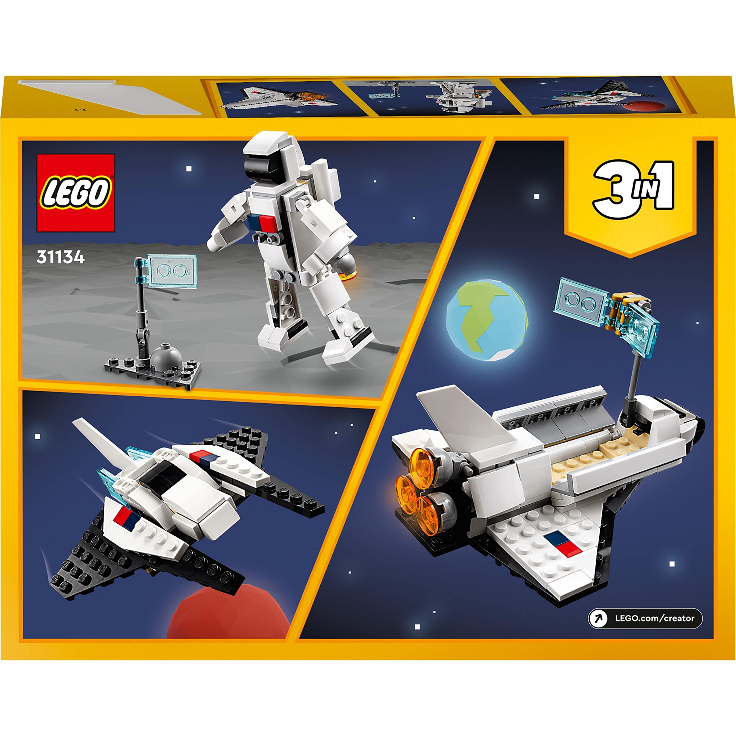 LEGO Creator 31134 Space Shuttle to Astronaut Figure to Spaceship Building Set | Ages 6+ 7
