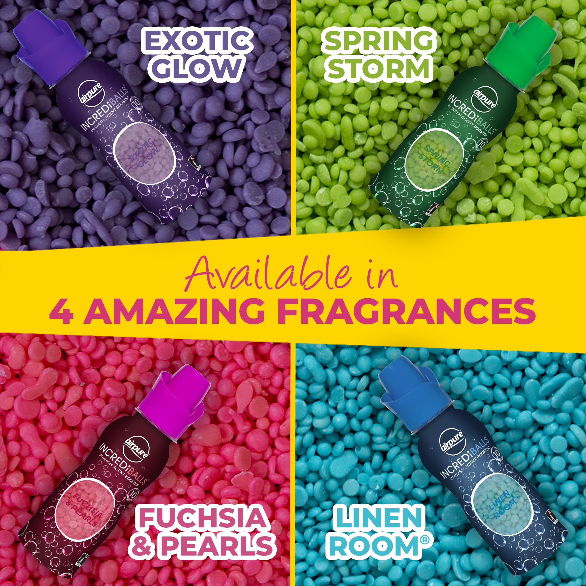 airpure INCREDiBALLS In-Wash Scent Booster - Fuchsia & Pearls Scent | 10 Washes | 128g 5
