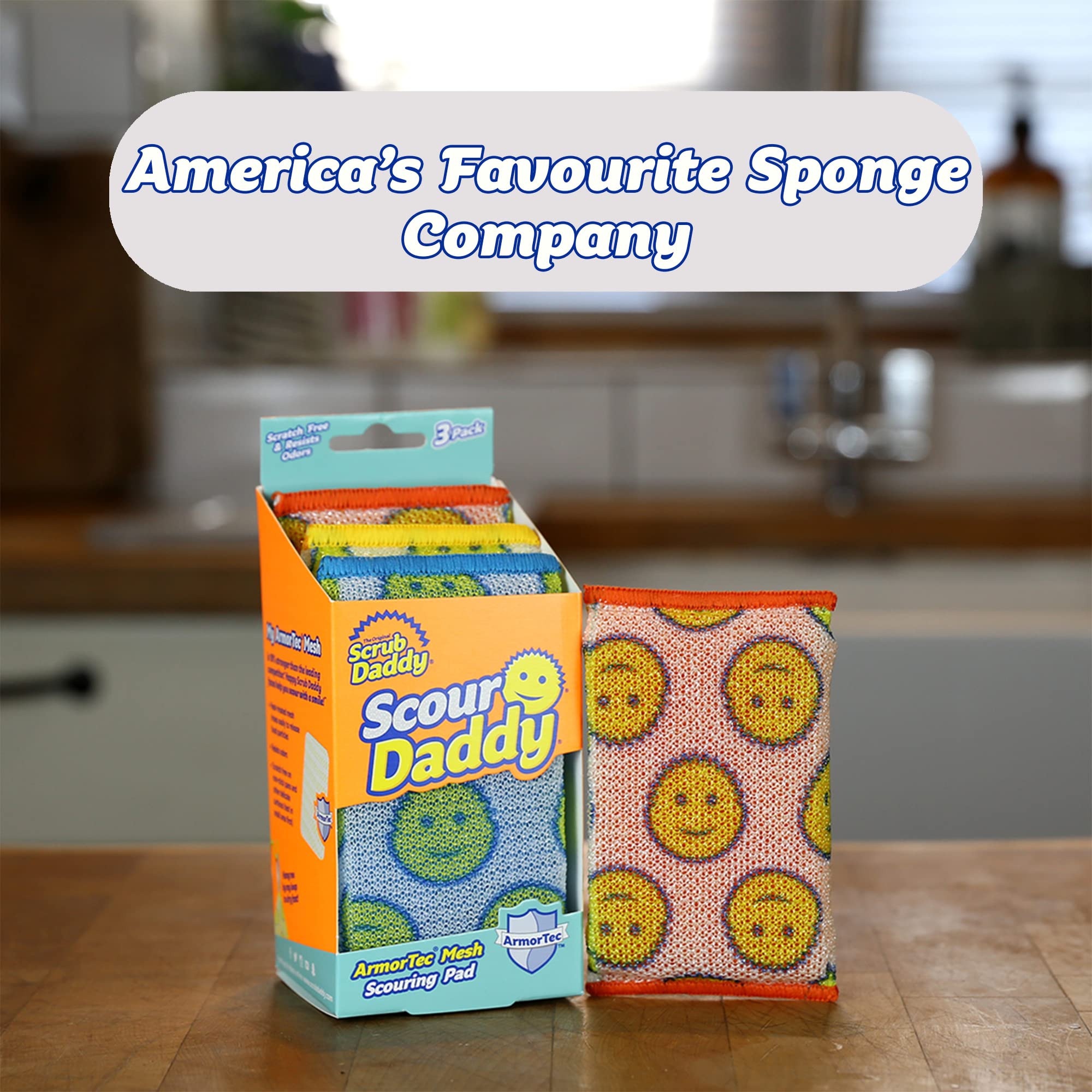 Scrub Daddy Scour Daddy - 3 Count Pack | Scratch-Free Scouring | Heat-Treated Mesh 9