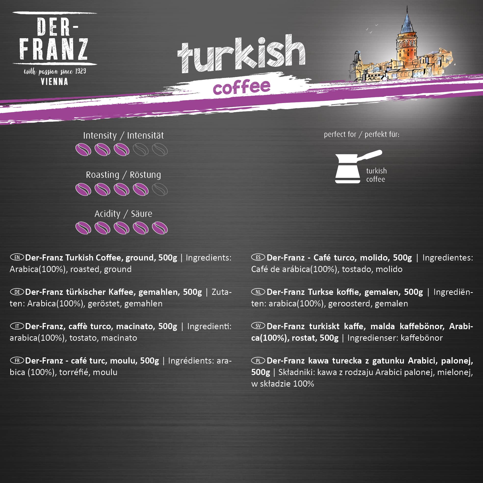 Der-Franz Turkish Coffee, Finely Ground, 2 x 500 g 6