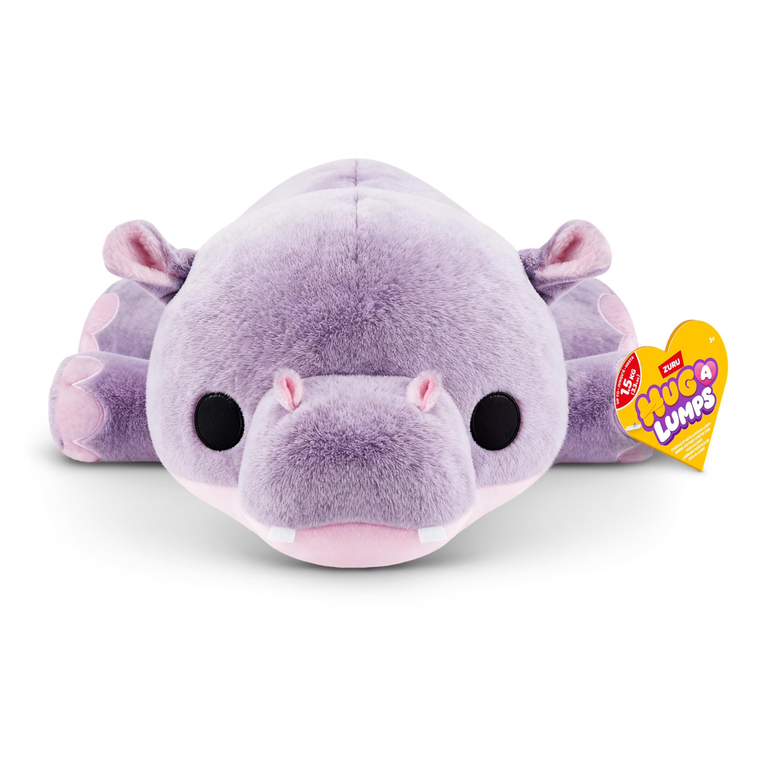 Hug-A-Lumps Medium Harley Hippo Soft Doll - Weighted Plush for Calm & Comfort | Ages 3+ 8