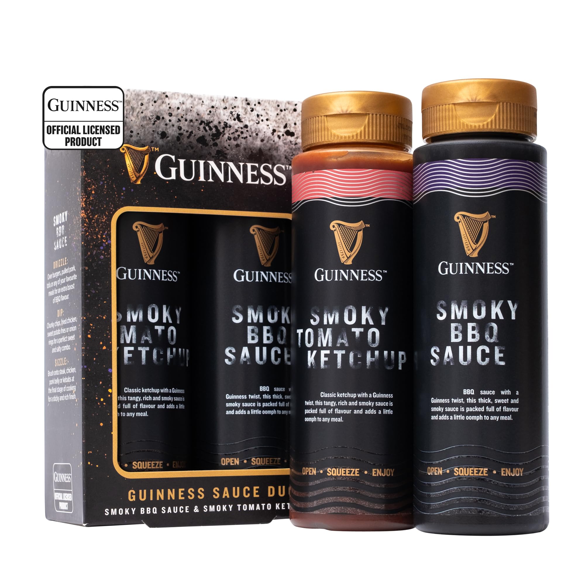 Guinness - Duo Barbecue Sauces Gift Set with Smoky BBQ Sauce & Tomato Ketchup 10