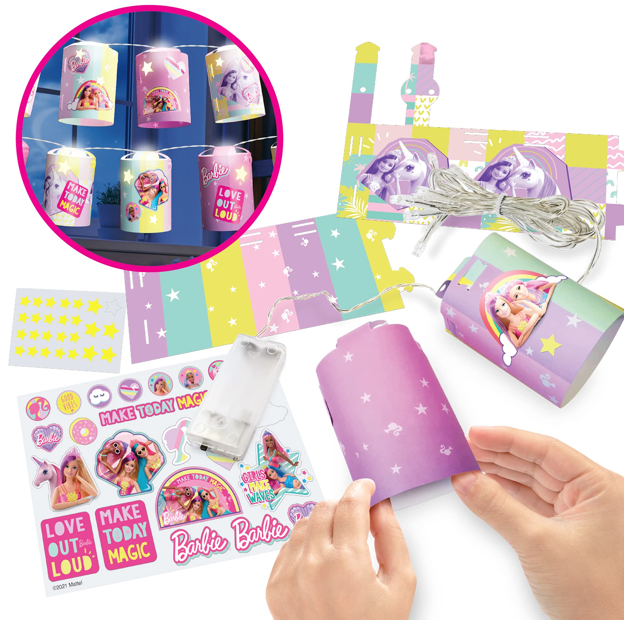 BLADEZ Barbie Make Your Own Fairy Lanterns Activity Set | 10 LED Lights & Stickers | Ages 6-12
