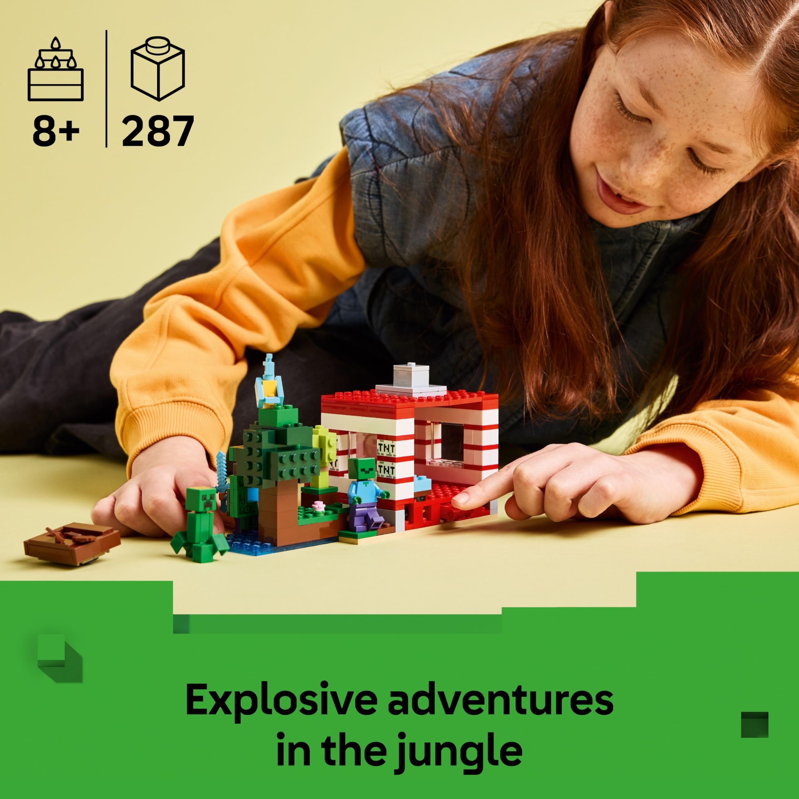 LEGO Minecraft The TNT Jungle House Toy Building Set 21275 for Ages 8+ | Explosive Play Feature