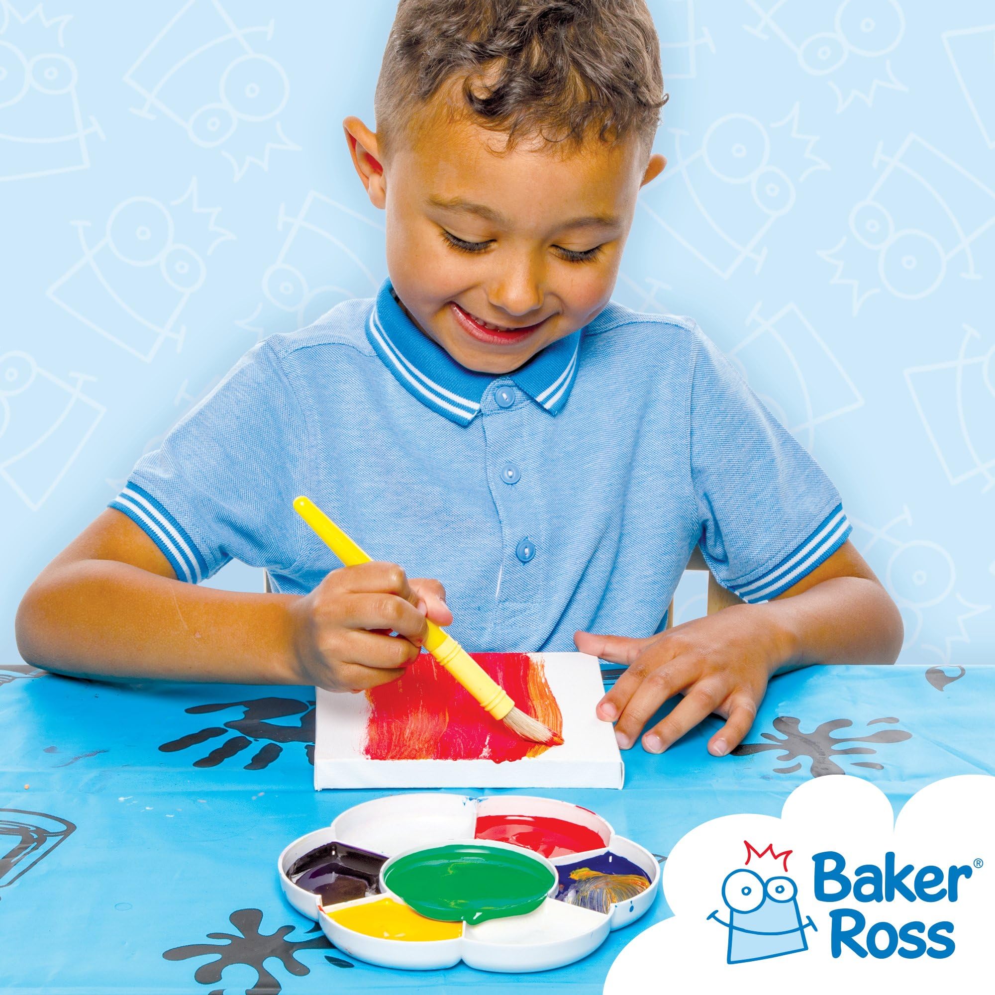 Baker Ross Flower Paint Palettes - Pack of 3 | 7 Wells per Palette | 17cm Diameter 2