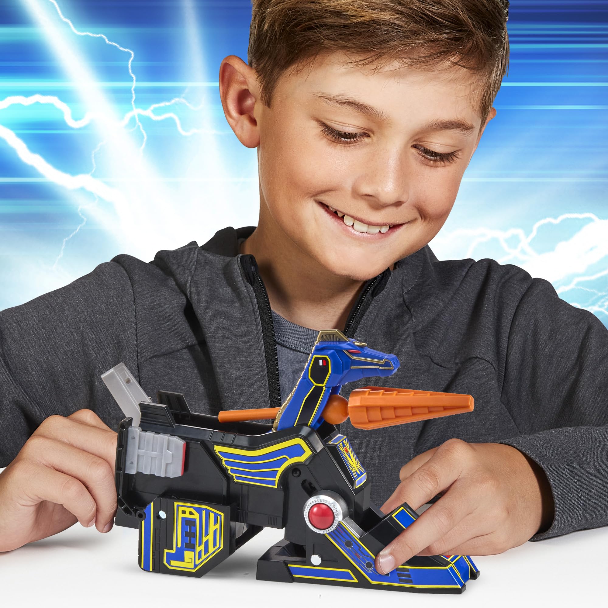 Power Rangers Blue Ranger Unicorn Thunderzord Action Figure - Combinable, Missile Launcher, Ages 4+ 5