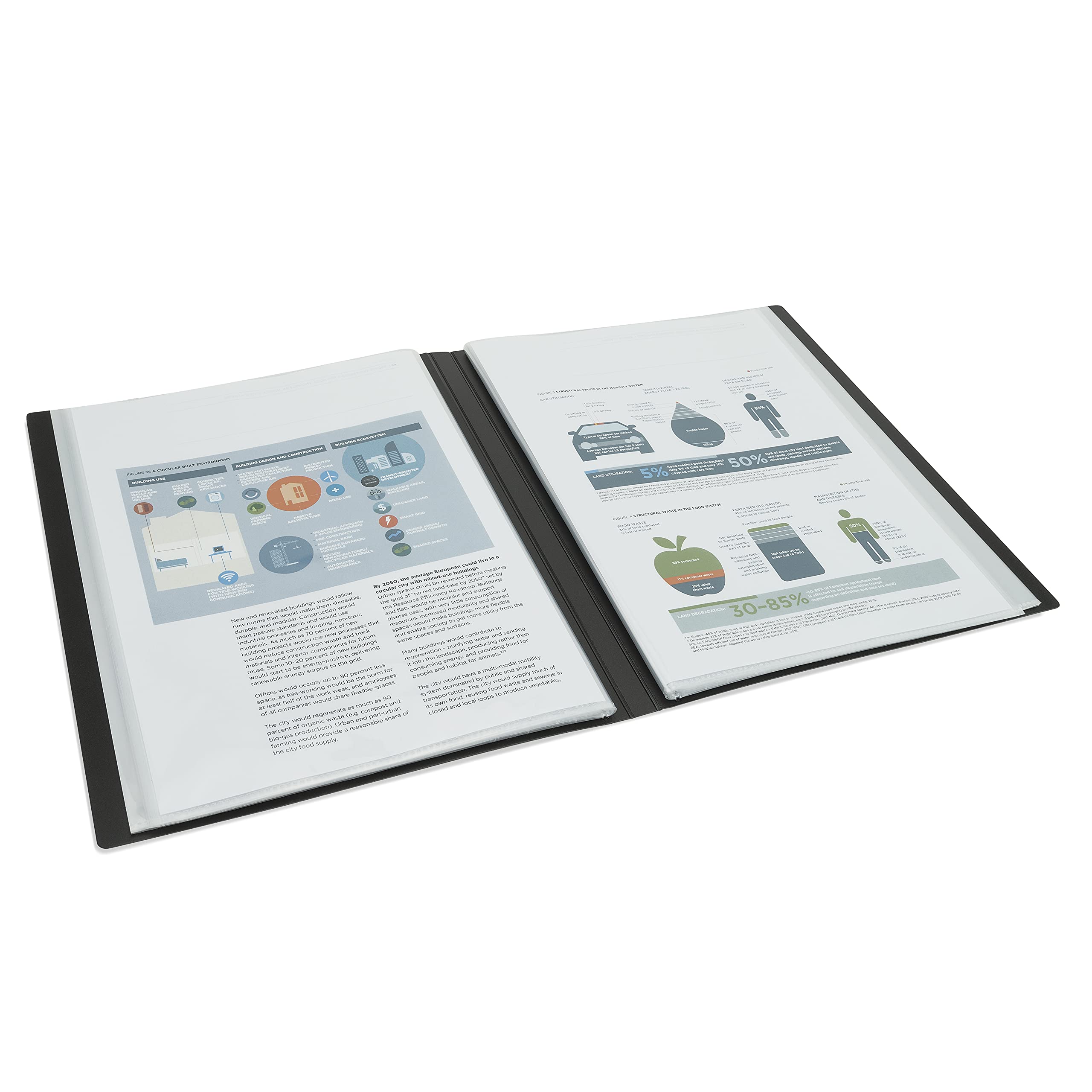 RAPESCO 1650 Germ-Savvy Antibacterial Hardcover Polypropylene Presentation Display Book | A4 | 36 Pockets | Black 3