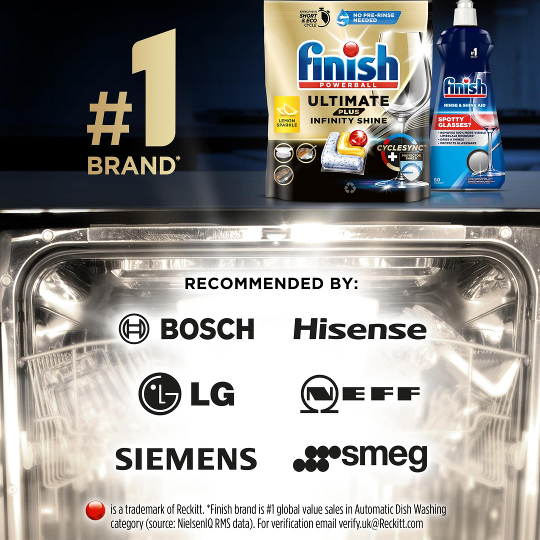 Finish Ultimate Plus Infinity Shine Dishwasher Tablets - Lemon Scent, 1.47 kg