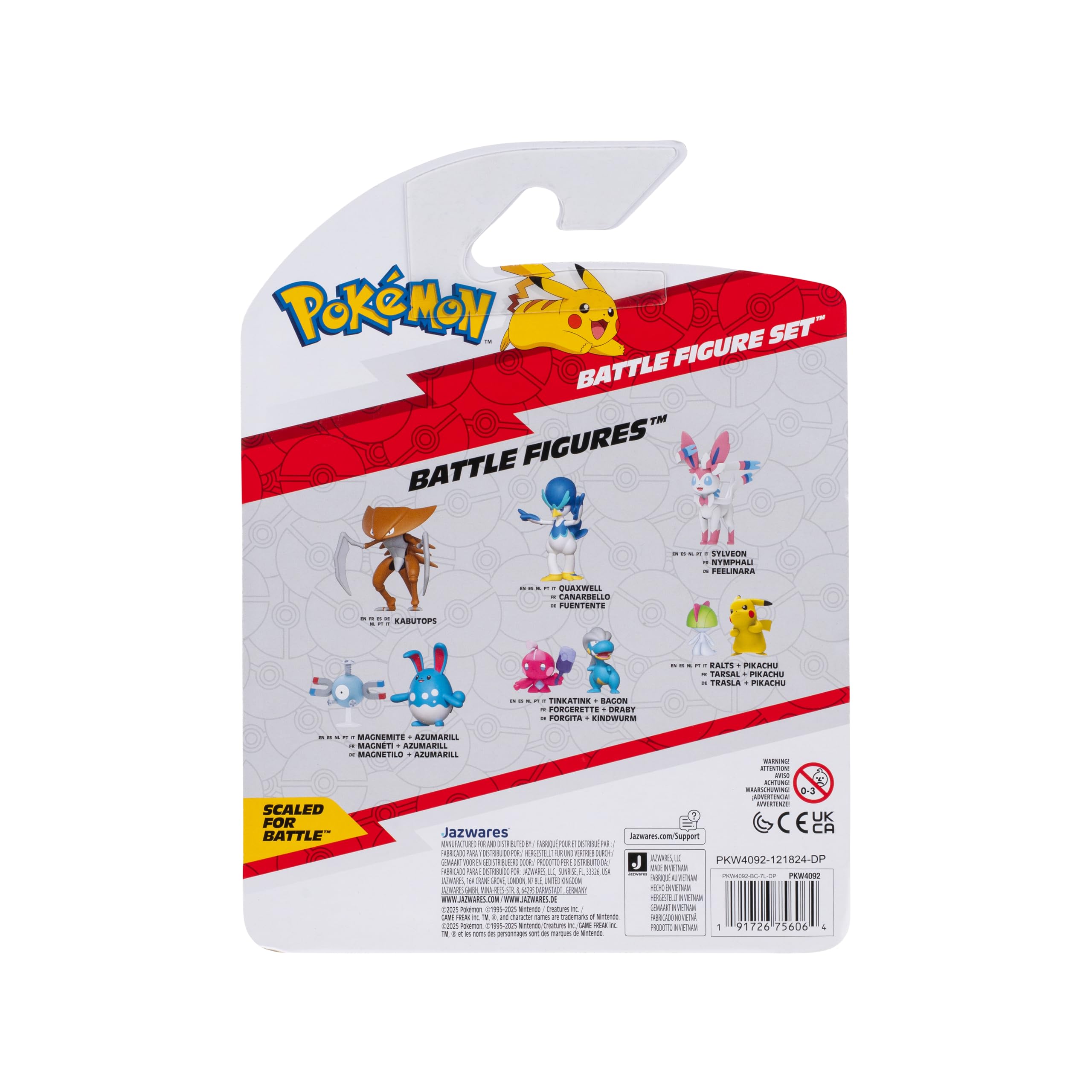 Pokémon Battle Figure 3 Pack - 2-Inch Beldum, Abra & 3-Inch Monferno, Ages 4+ 6