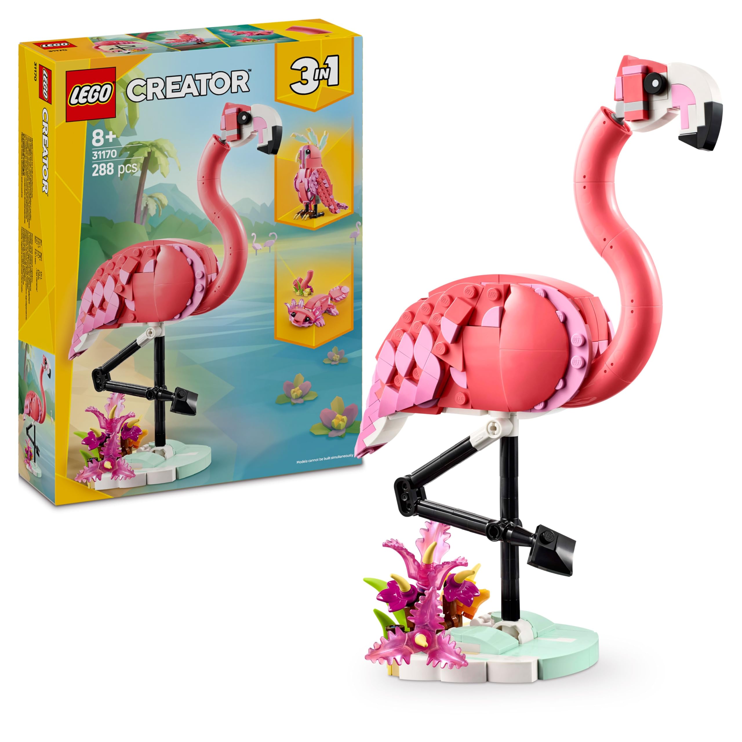 LEGO Creator 3in1 Wild Animals: Pink Flamingo Set 31170 | 3 Models in 1 | Ages 8+ 1