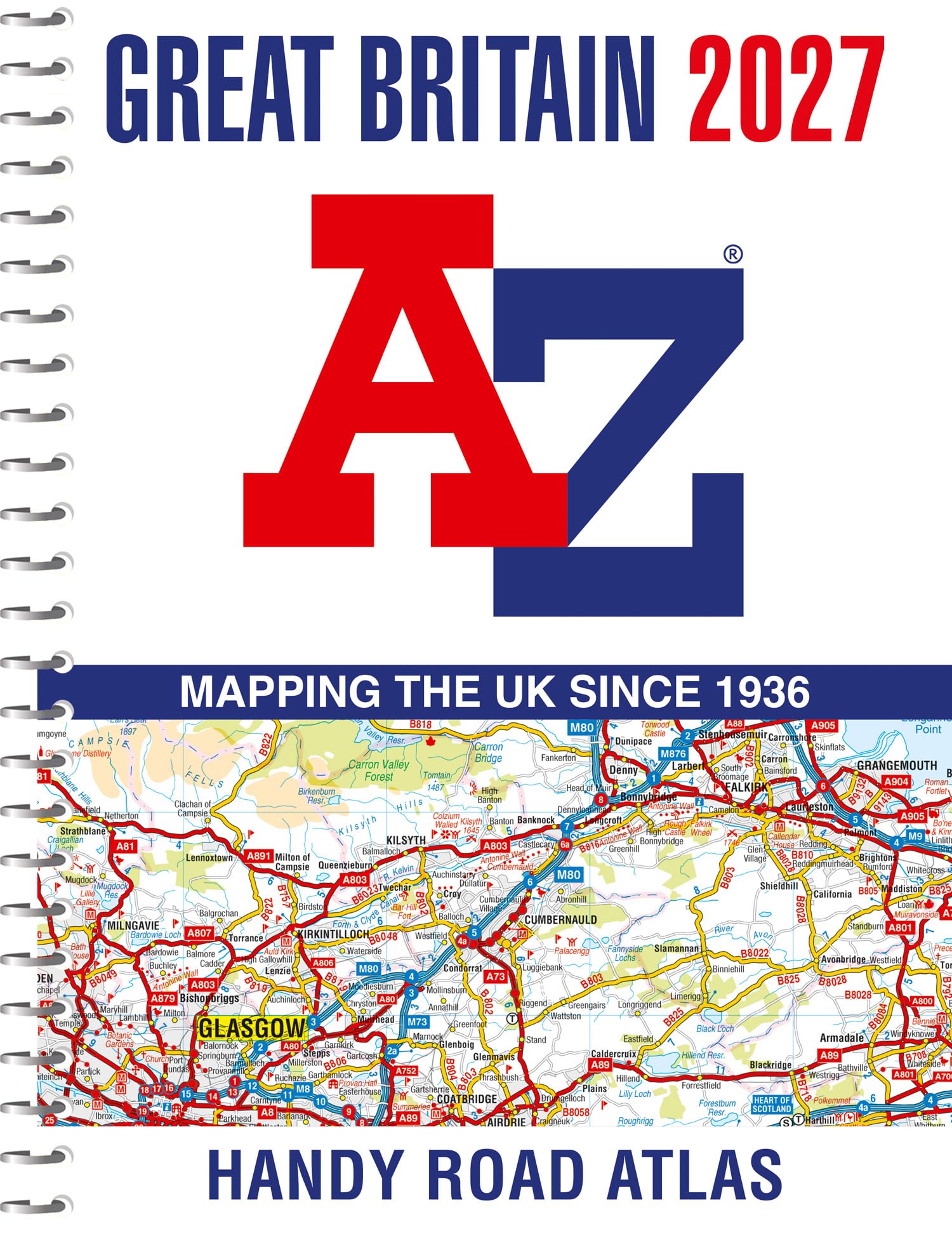 Collins A -Z Great Britain Handy Road Atlas 2027 | A5 Spiral Bound | Full Colour Mapping