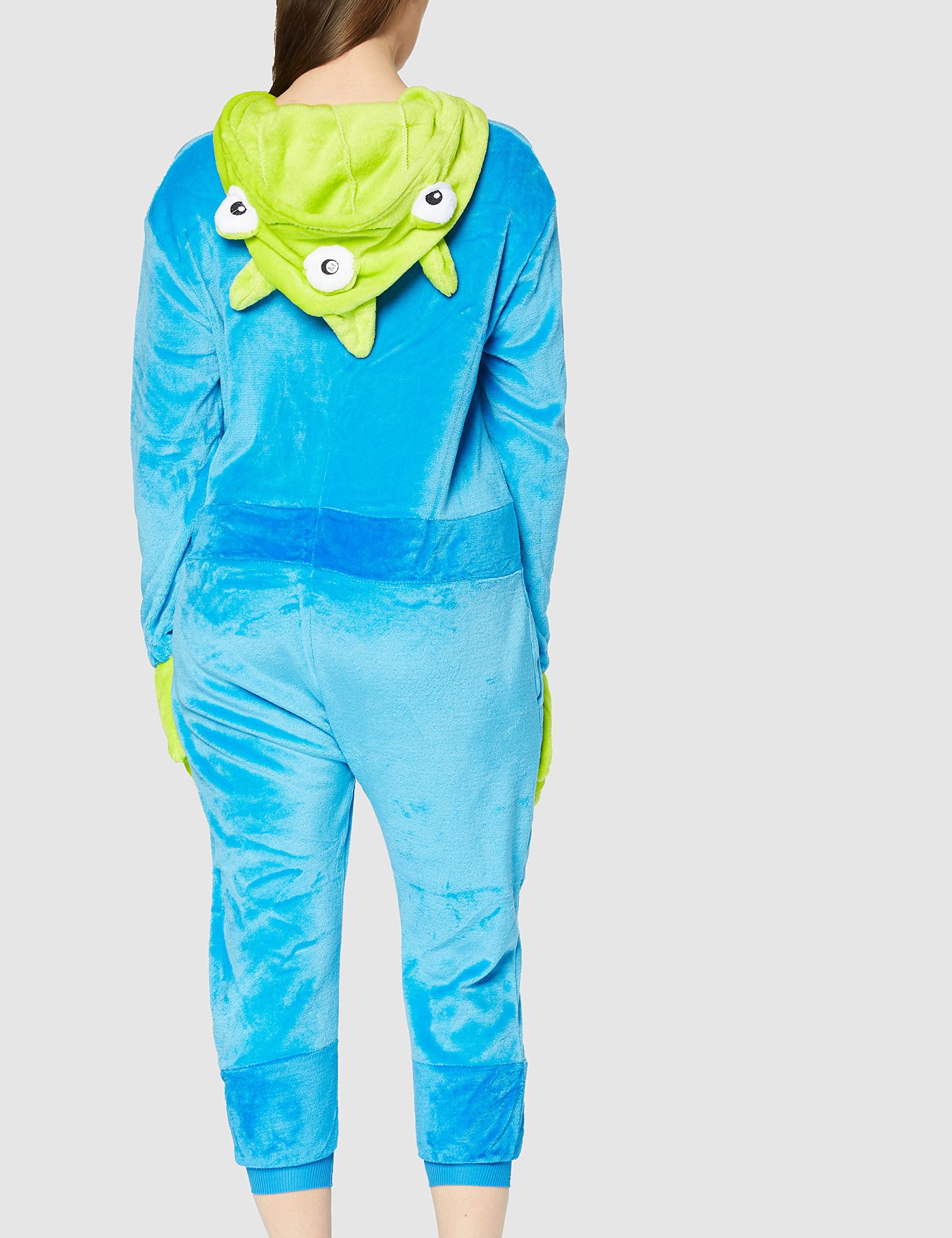 Everglamour Unisex Flannel Fleece Alien Monster Cartoon Onesie Costume | Blue | Size M (160-170 cm) 4