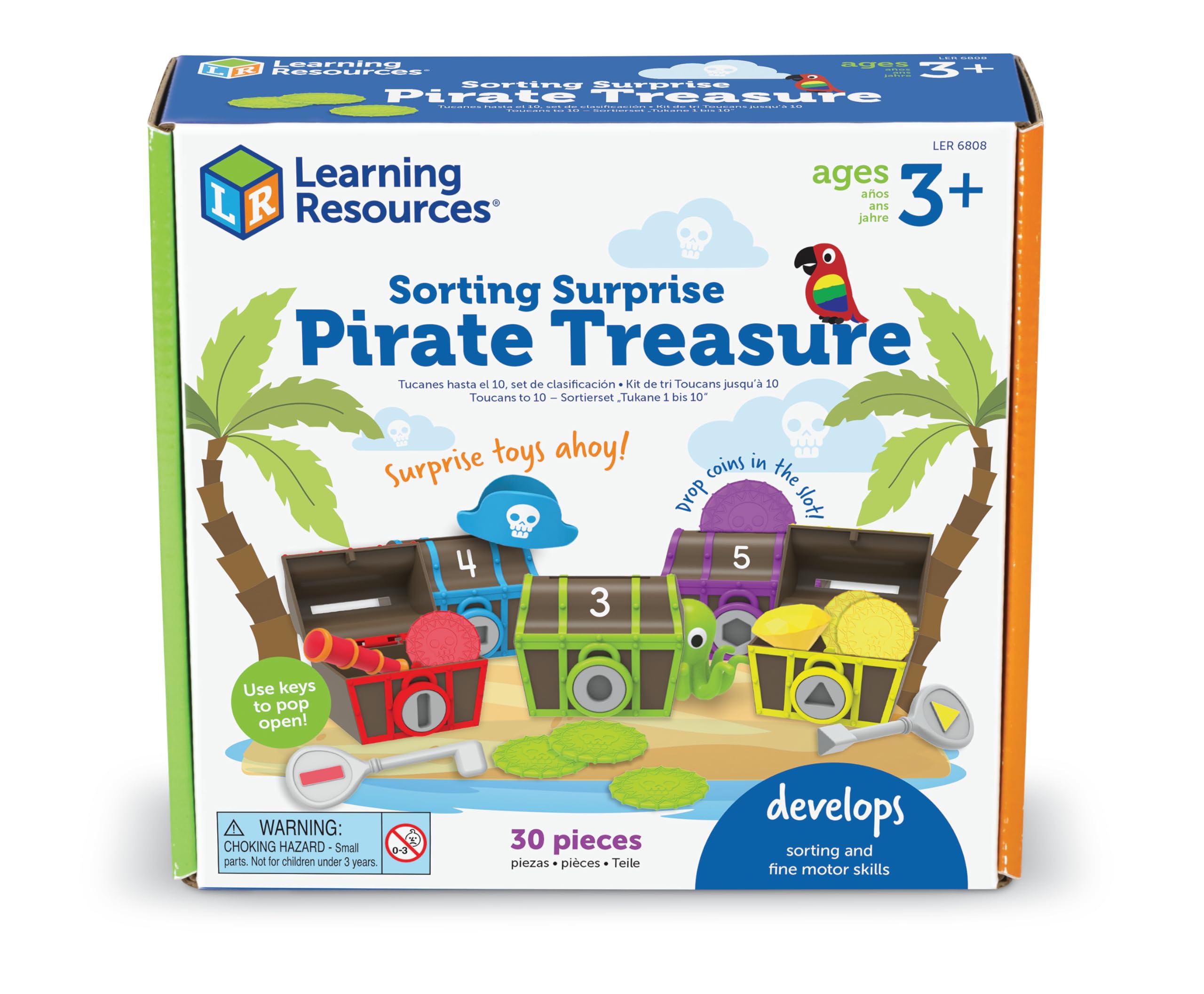 Learning Resources Sorting Surprise Pirate Treasure - Color & Shape Matching Toy for Ages 3+