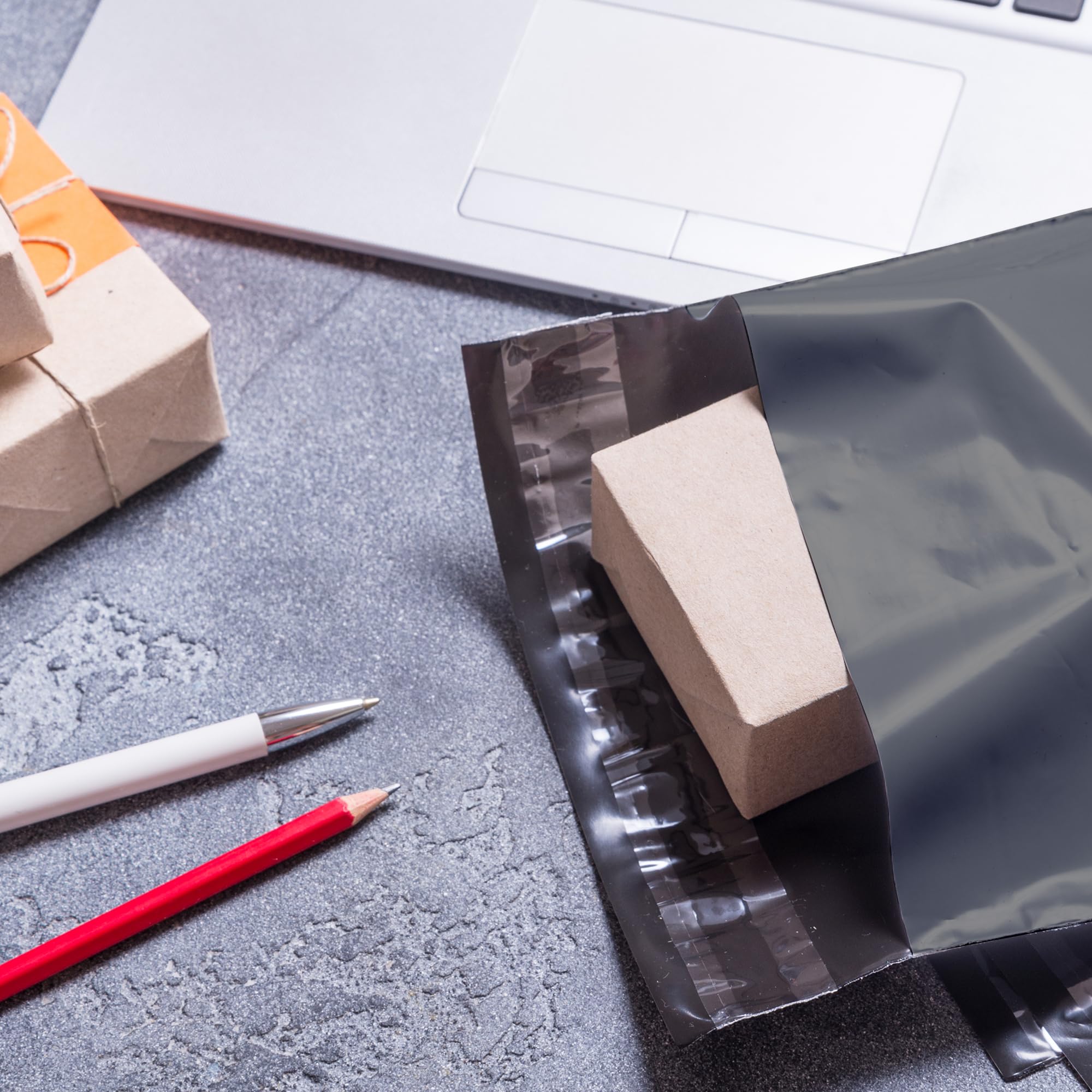 delka Polyethylene Mailers - 100 Pack Grey Tear-Resistant Shipping Bags | Waterproof 7