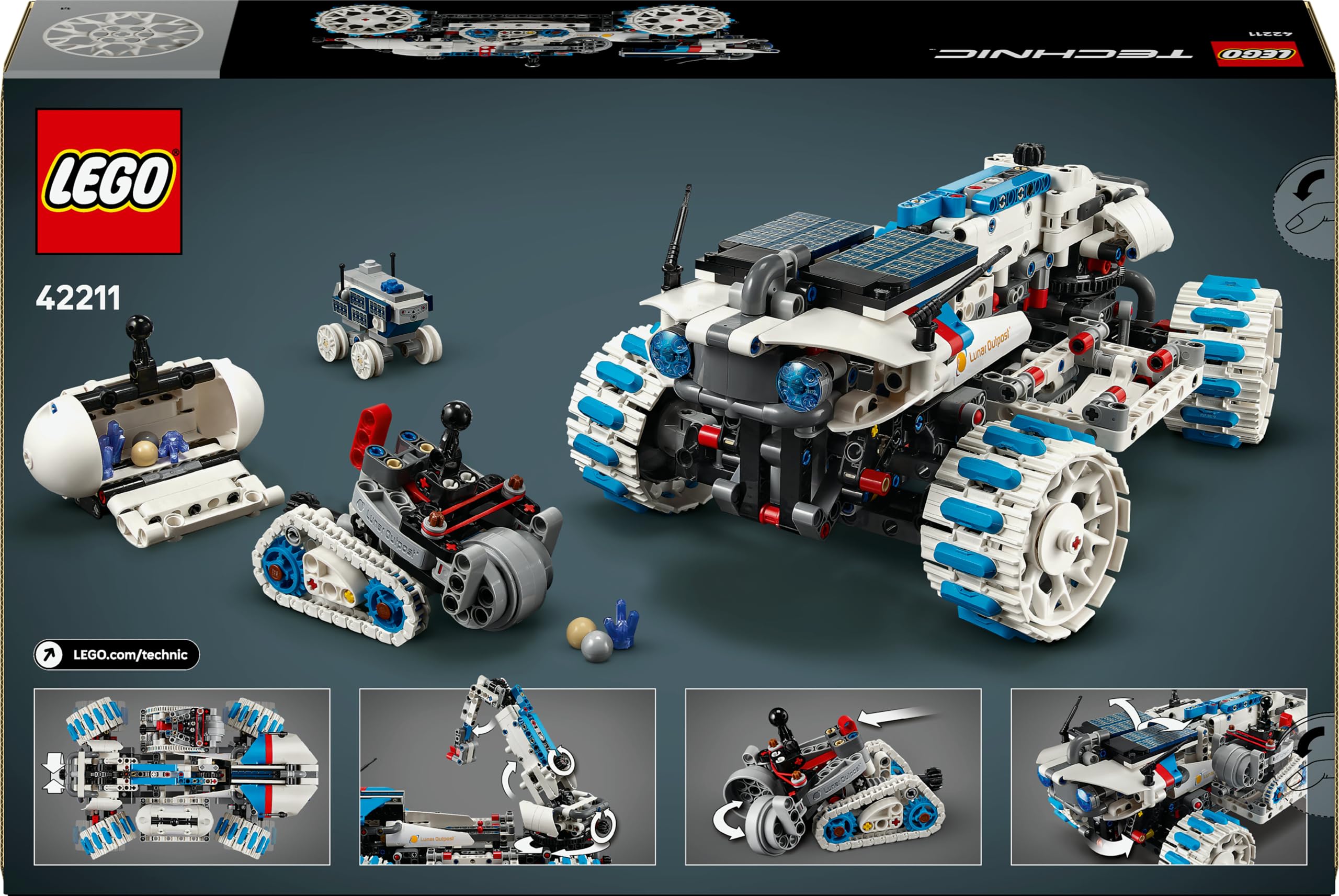 LEGO Technic Lunar Outpost Moon Rover Space Vehicle - STEM Building Set for Ages 10+ 19