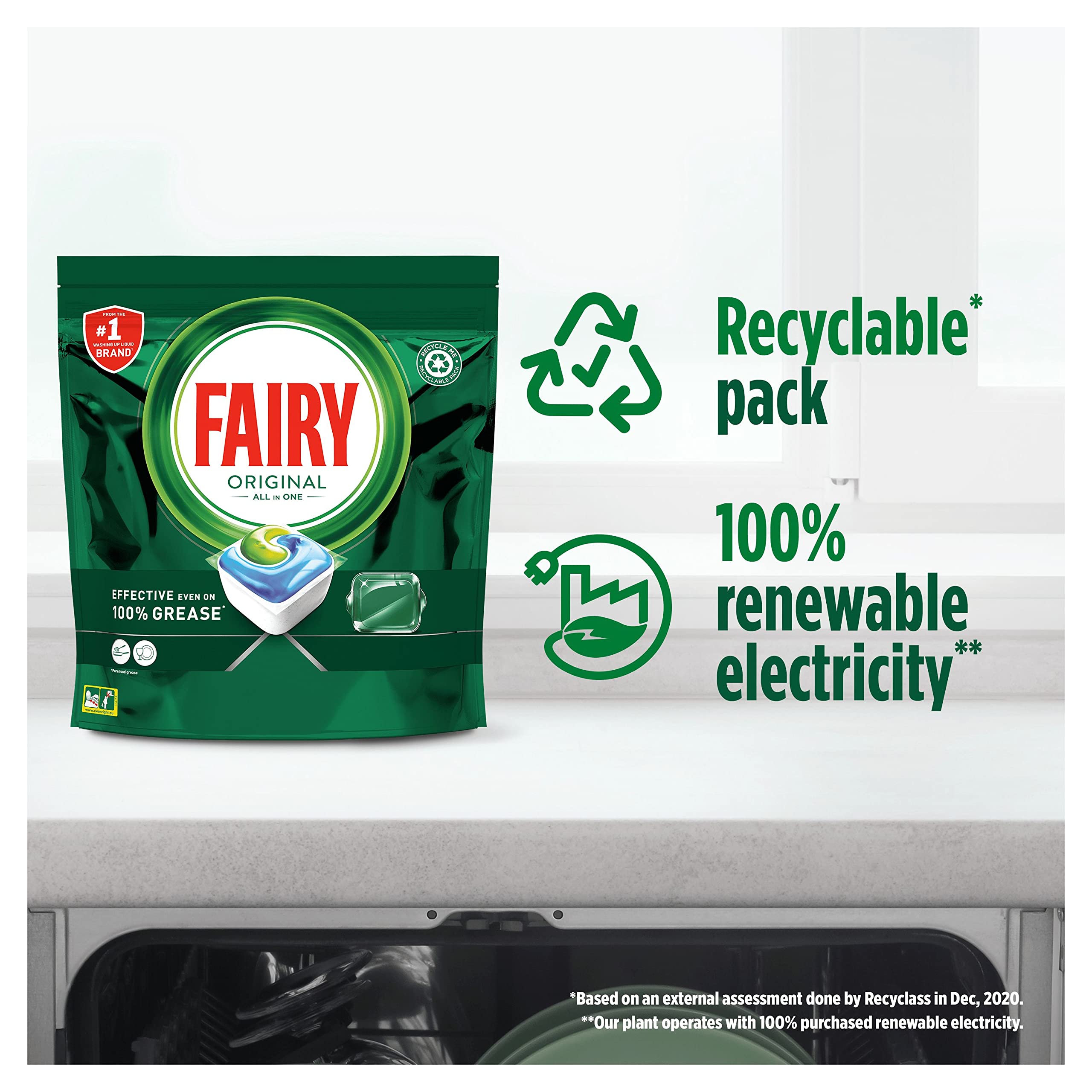 UINCLU Fairy Original All in One Dishwasher Detergent Tablets, Original Scent, 110 Count 7