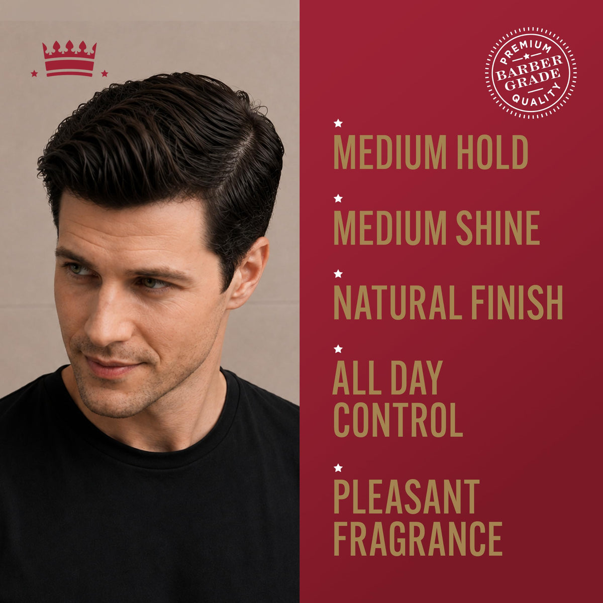 Cremo Barber Grade Hair Styling Cream - Medium Hold, Medium Shine