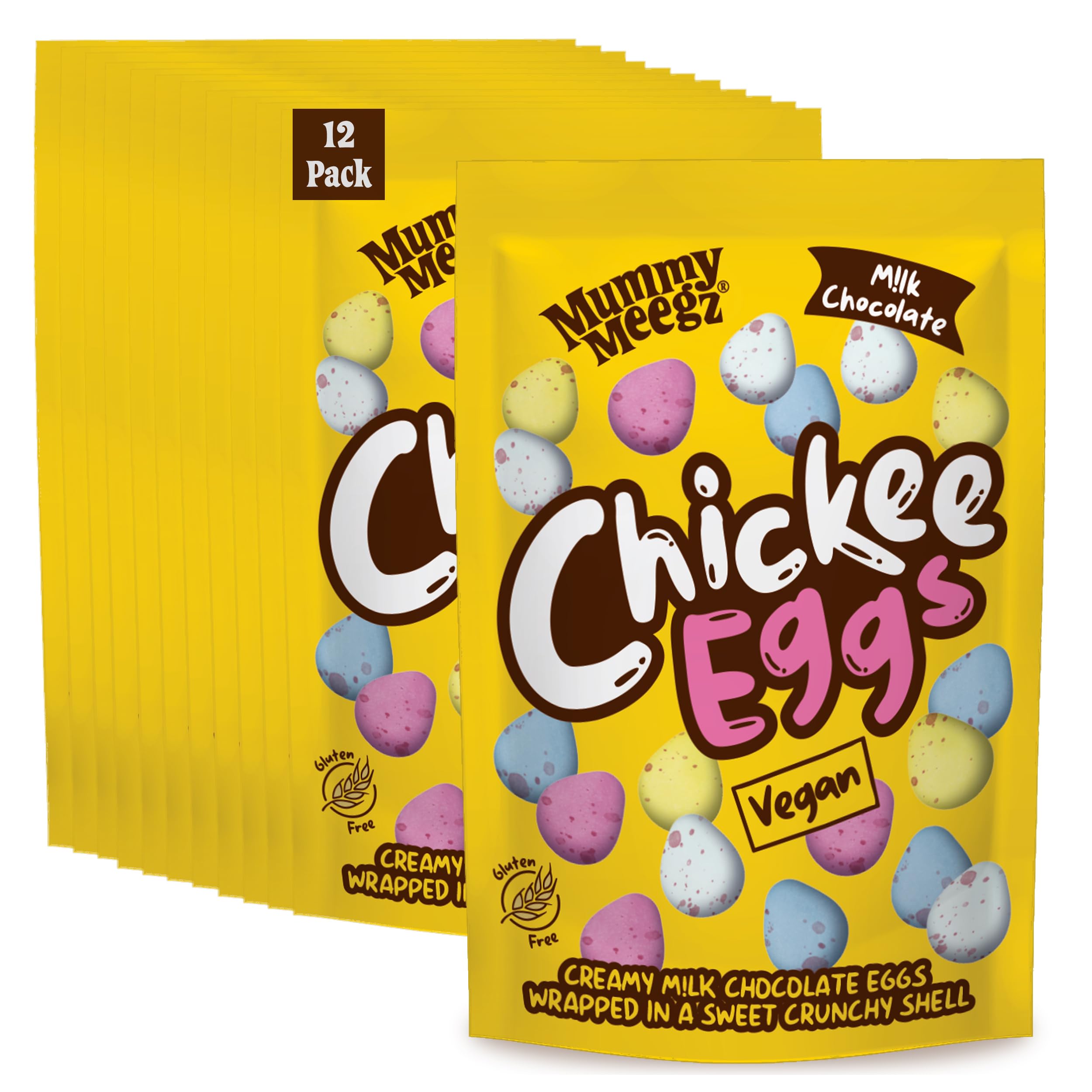 Mummy Meegz Chickee Eggs - Vegan Chocolate Candy Case (12 x 80g Bags) 1