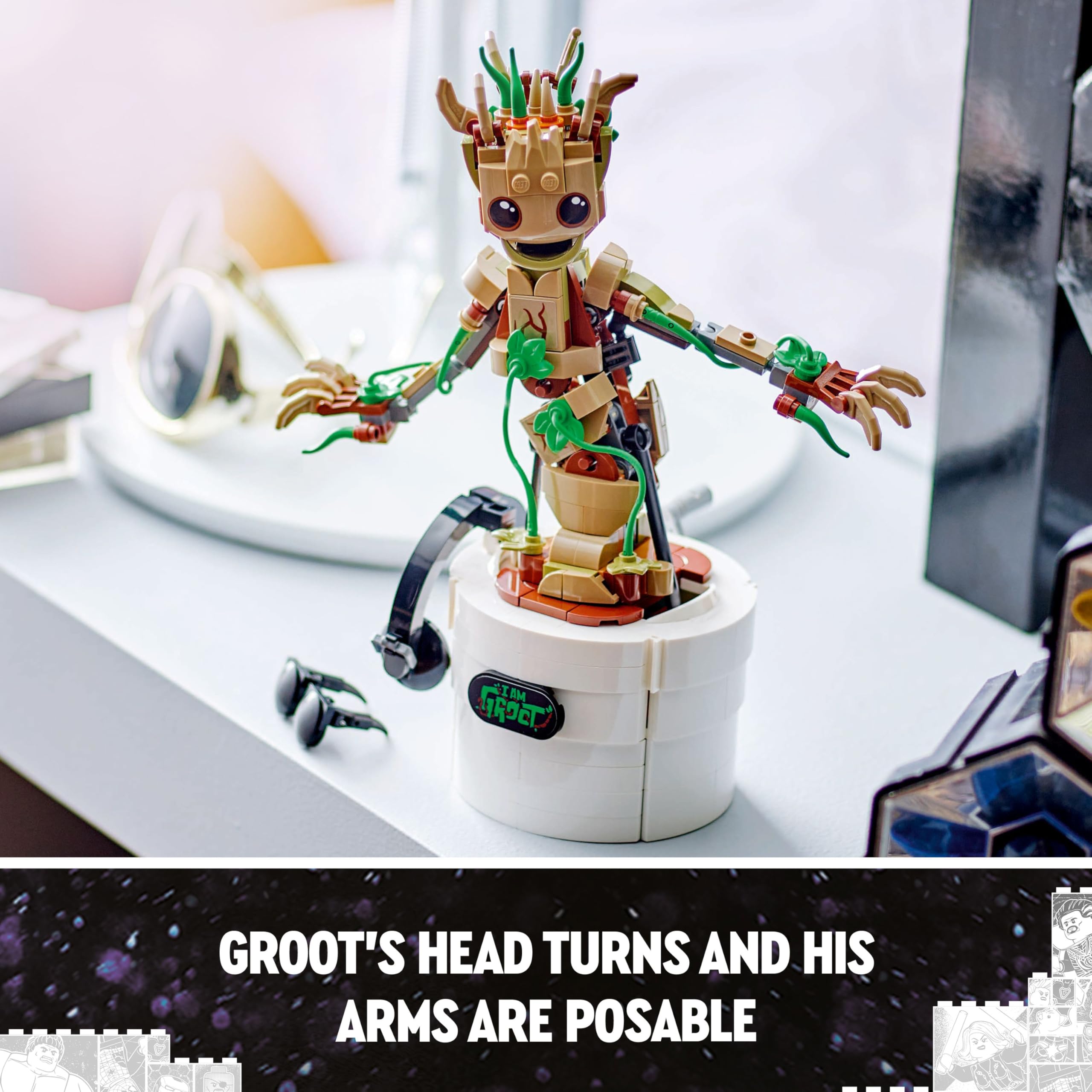 LEGO Marvel Dancing Groot Buildable Animated Toy Action Figure 76297 | Ages 10+ 5