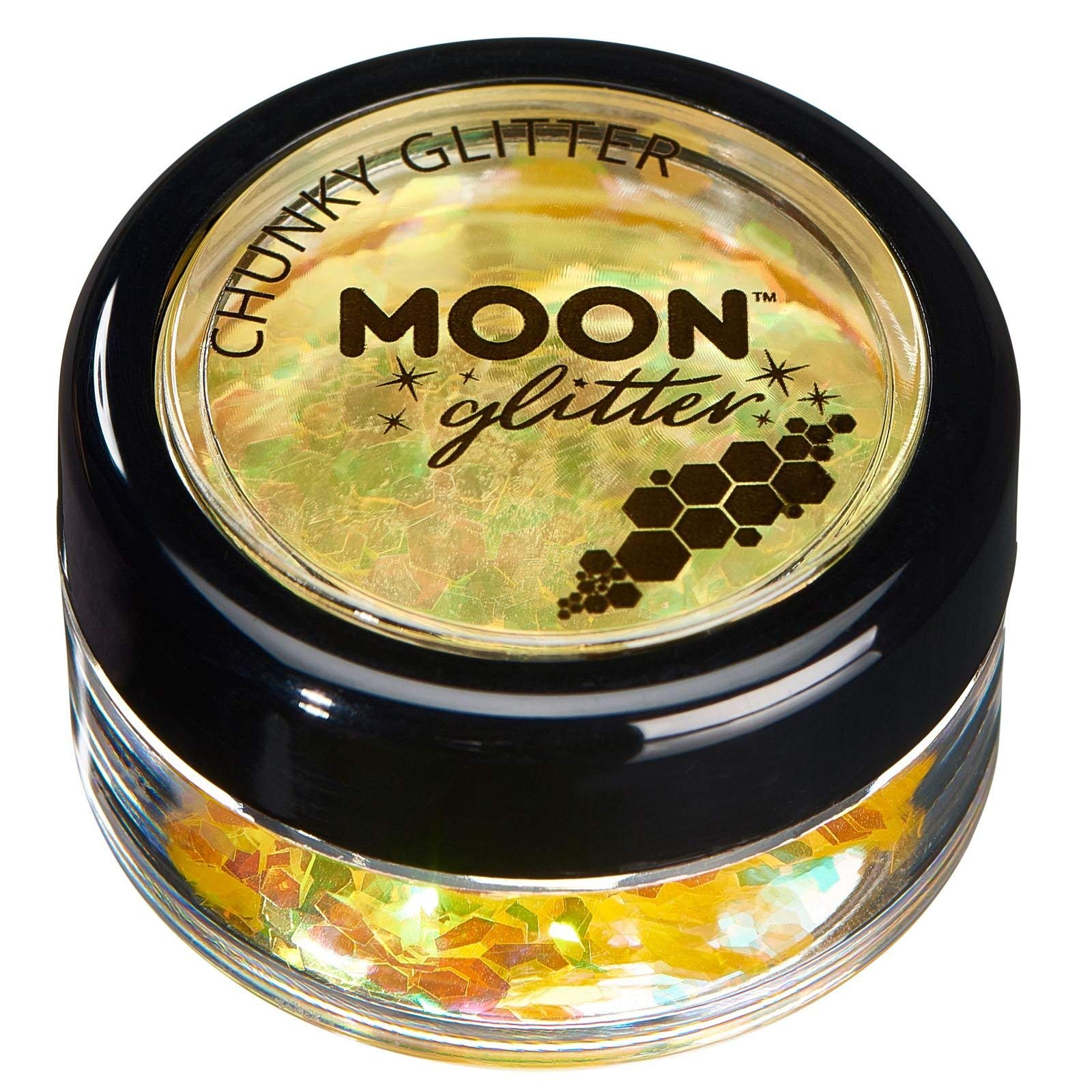 Moon Glitter Iridescent Chunky Glitter - Yellow, Cosmetic Grade, 3g 1