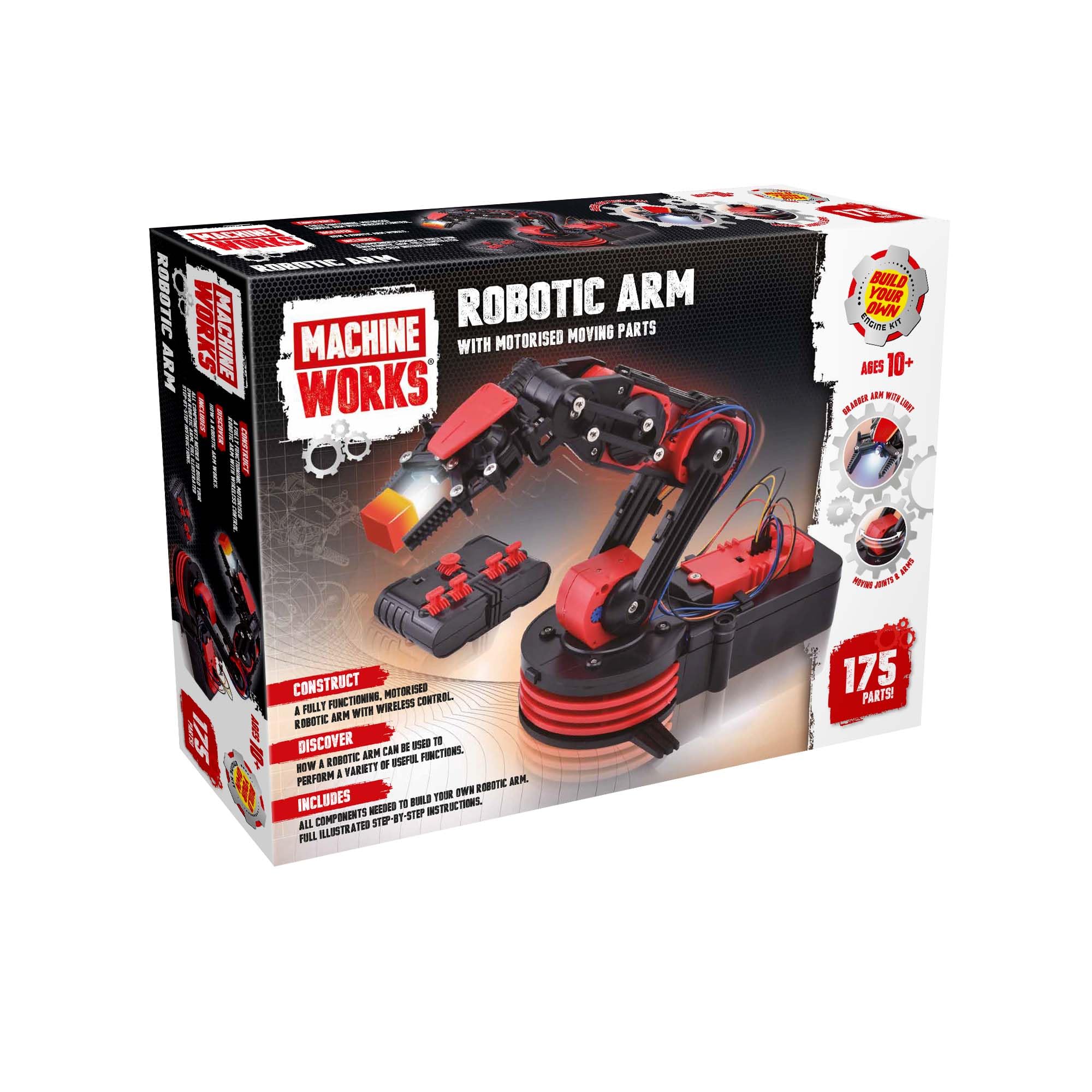 Machine Works MWRA01 Build Your Own Robotic Arm Kit - Wireless Controlled Metal Robot for Ages 10+ 10
