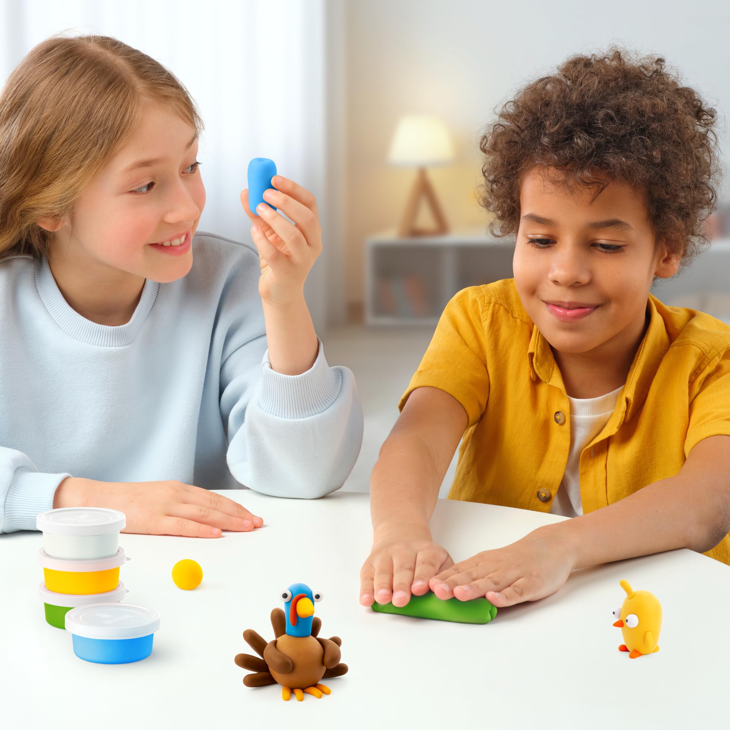 Hey Clay Farm Birds: Duck, Goose, Hen Set - Air Dry Modeling Clay for Kids 3+ 13