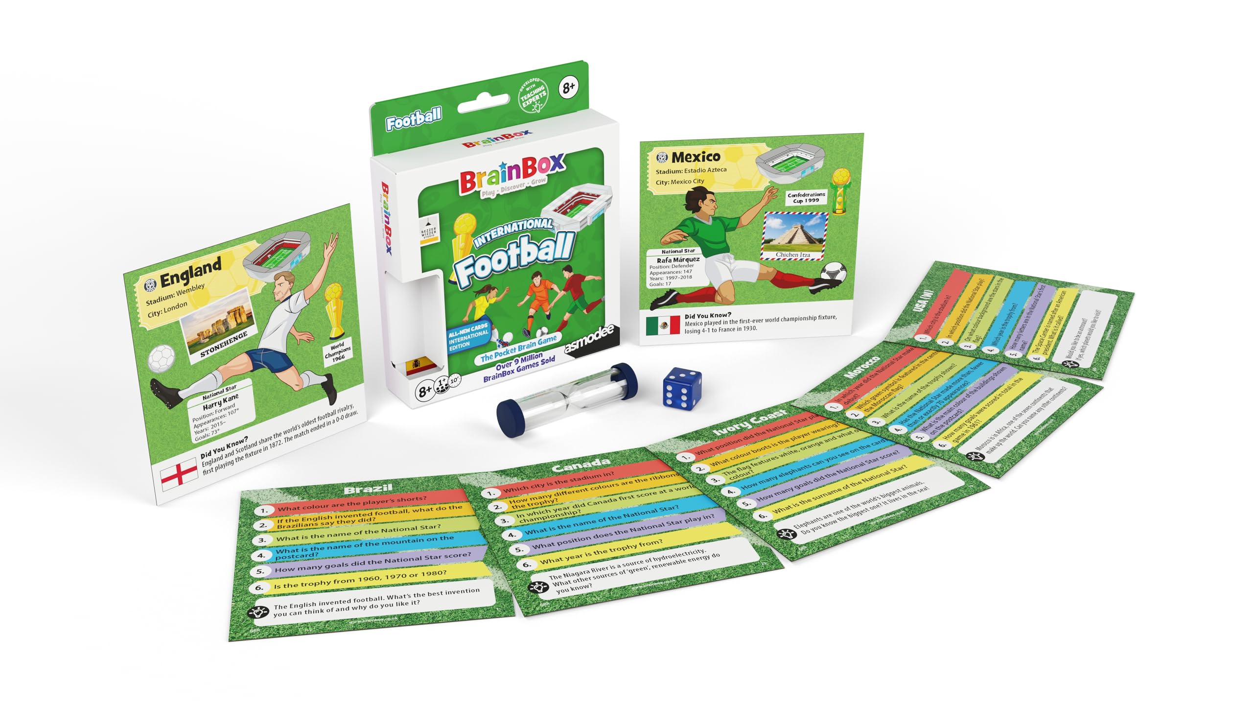 Asmodee BrainBox Pocket - Football International Teams | Travel Card Game | Ages 8+ 2