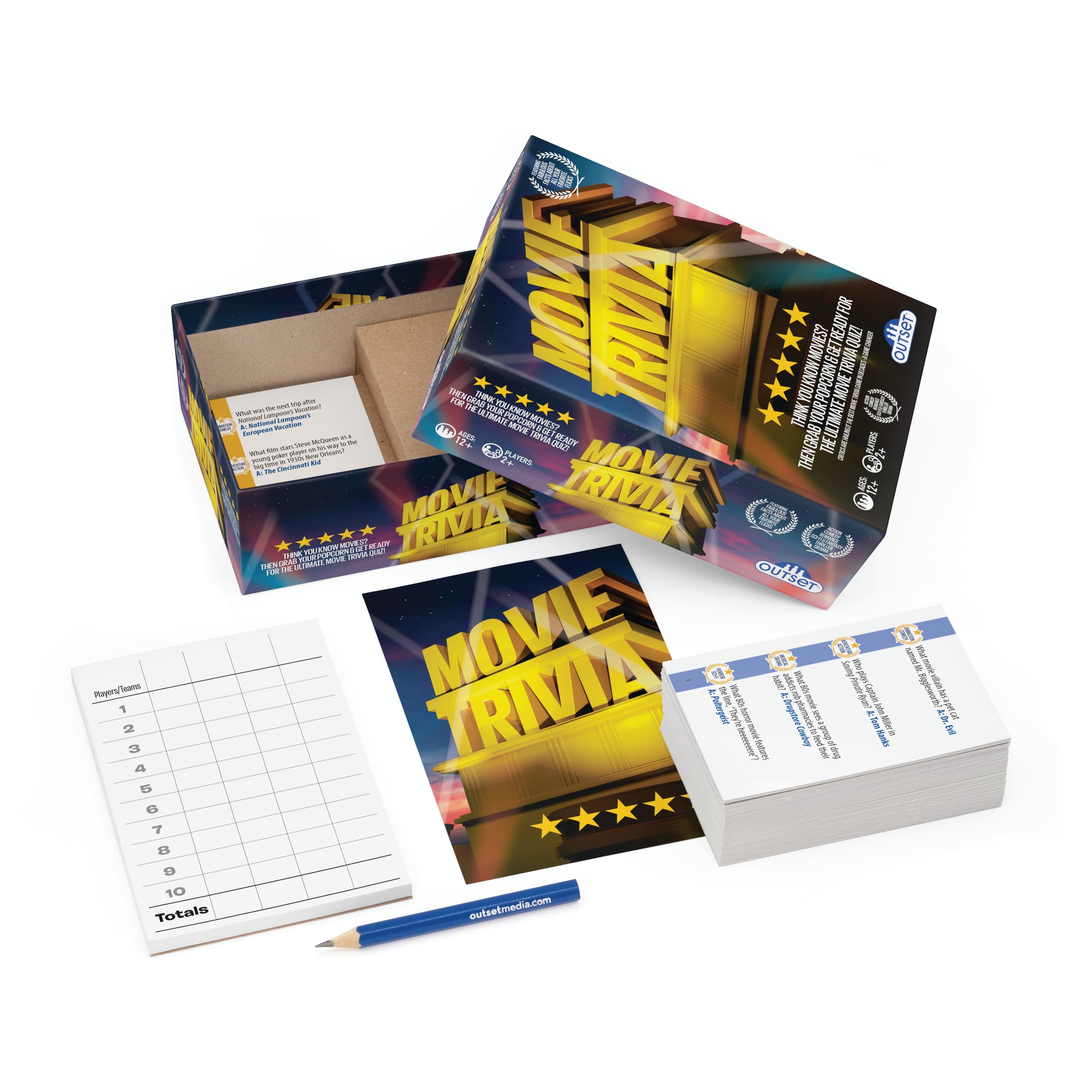 Outset Media Movie Trivia Quiz Game – 800 Movie-Themed Questions Card Game 4