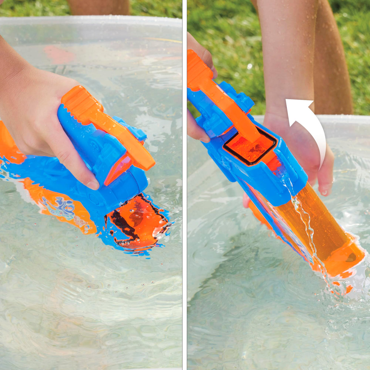 Nerf Super Soaker Flip Fill Water Blaster - 887 ml, 4 Spray Settings, Age 6+