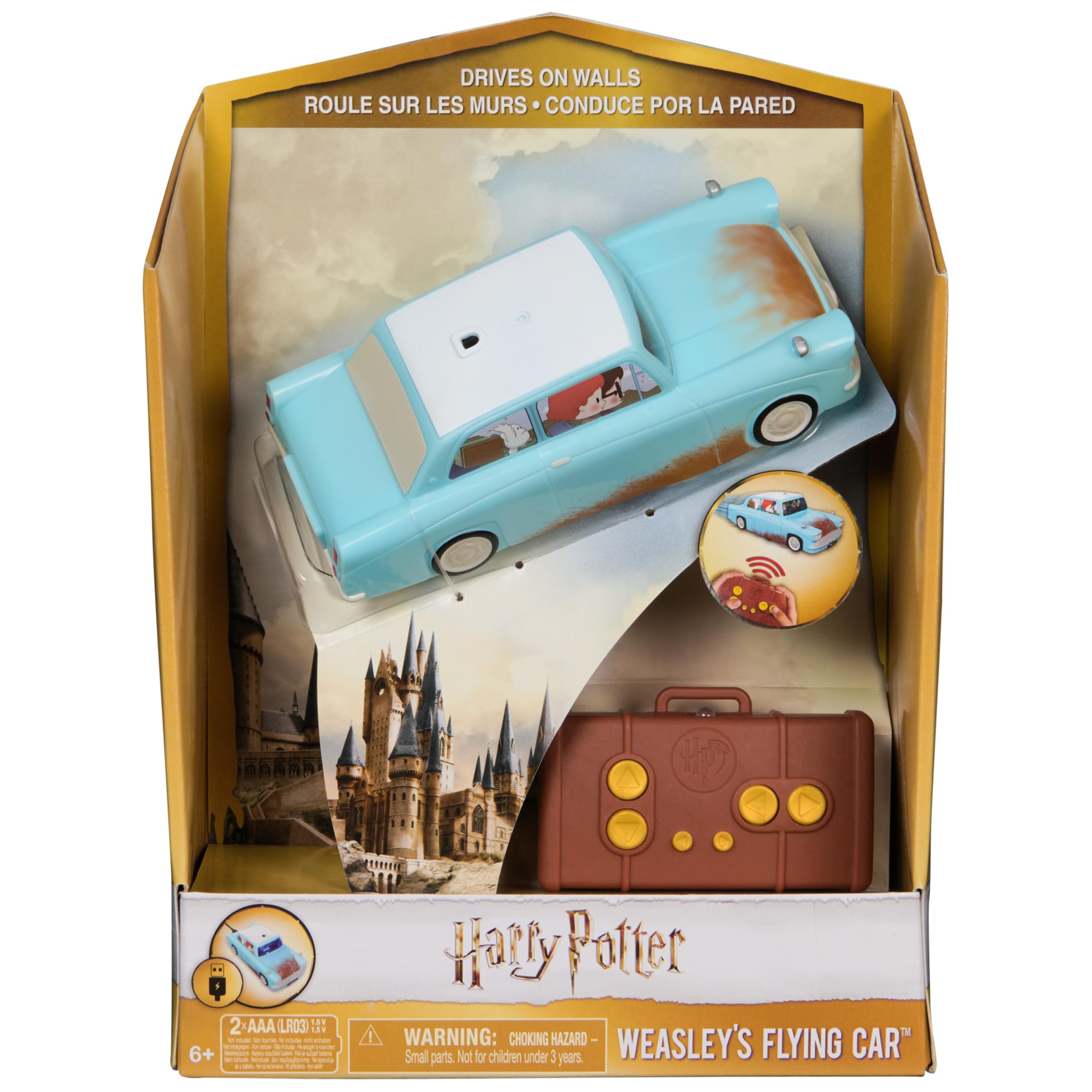 Weasley’s Flying Remote Control Car - Wall-Climbing Harry Potter RC Vehicle for Kids 6+ 7