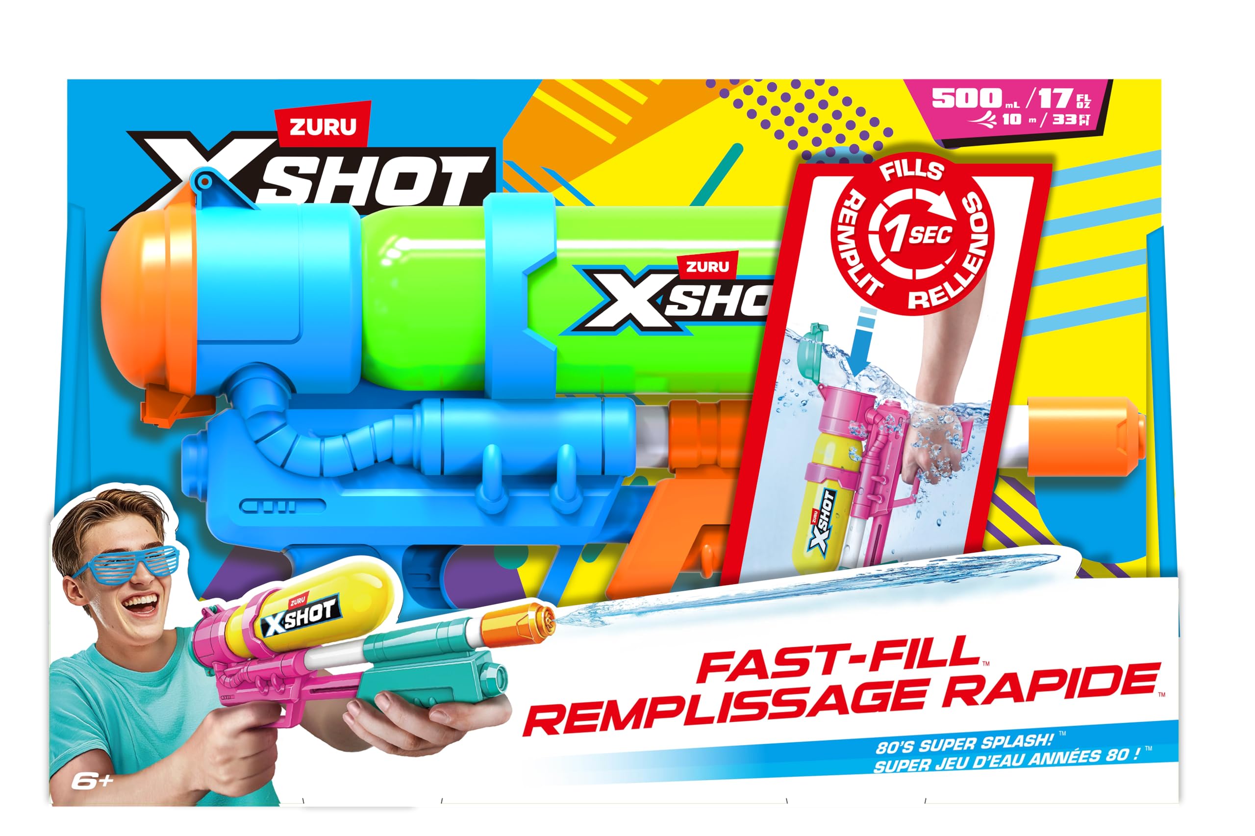 XSHOT Super Splash Water Blaster - Fast-Fill Refill | 33FT Range | 500ML Capacity | Green 1