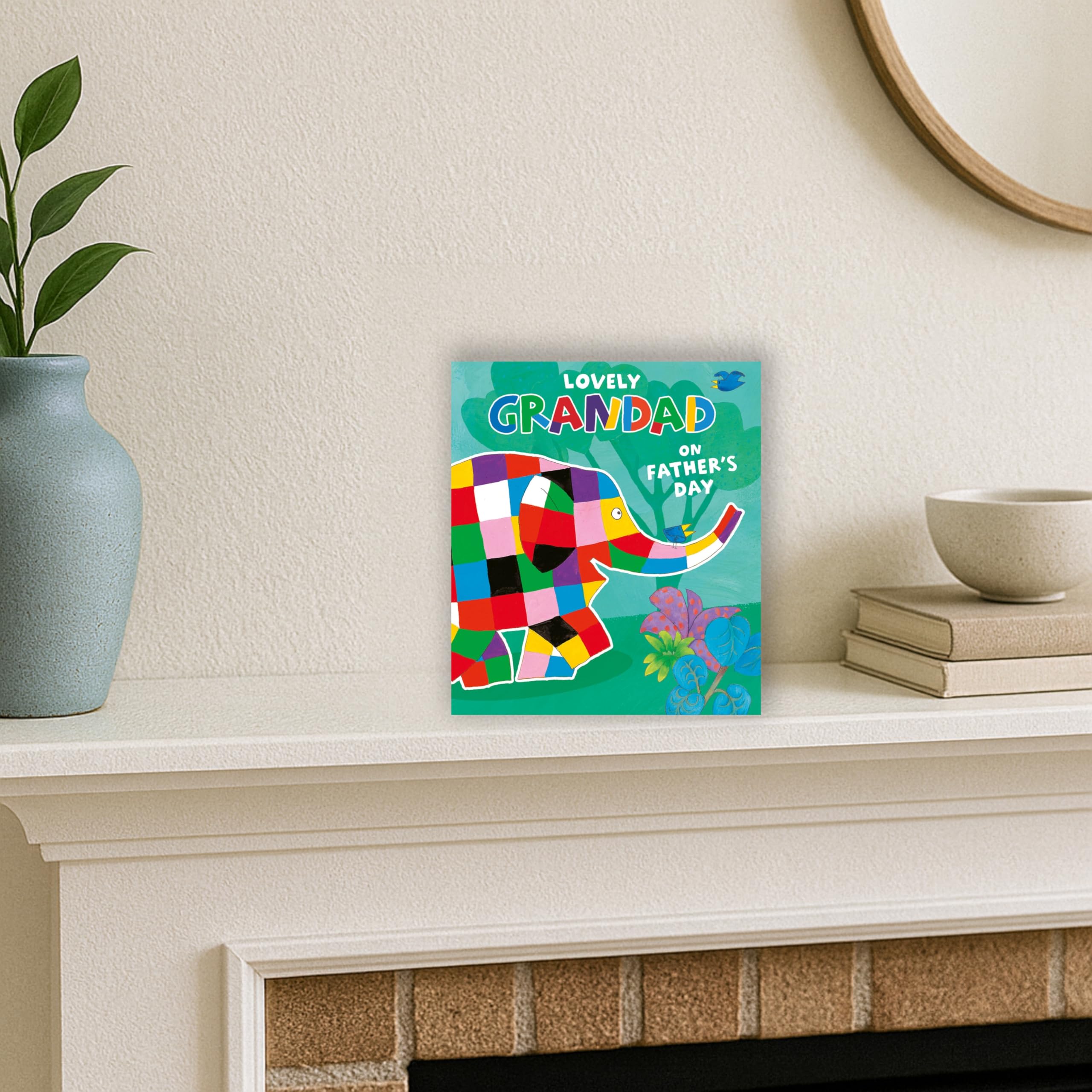 Elmer the Patchwork Elephant Father's Day Greeting Card for Grandad | Standard Size 2
