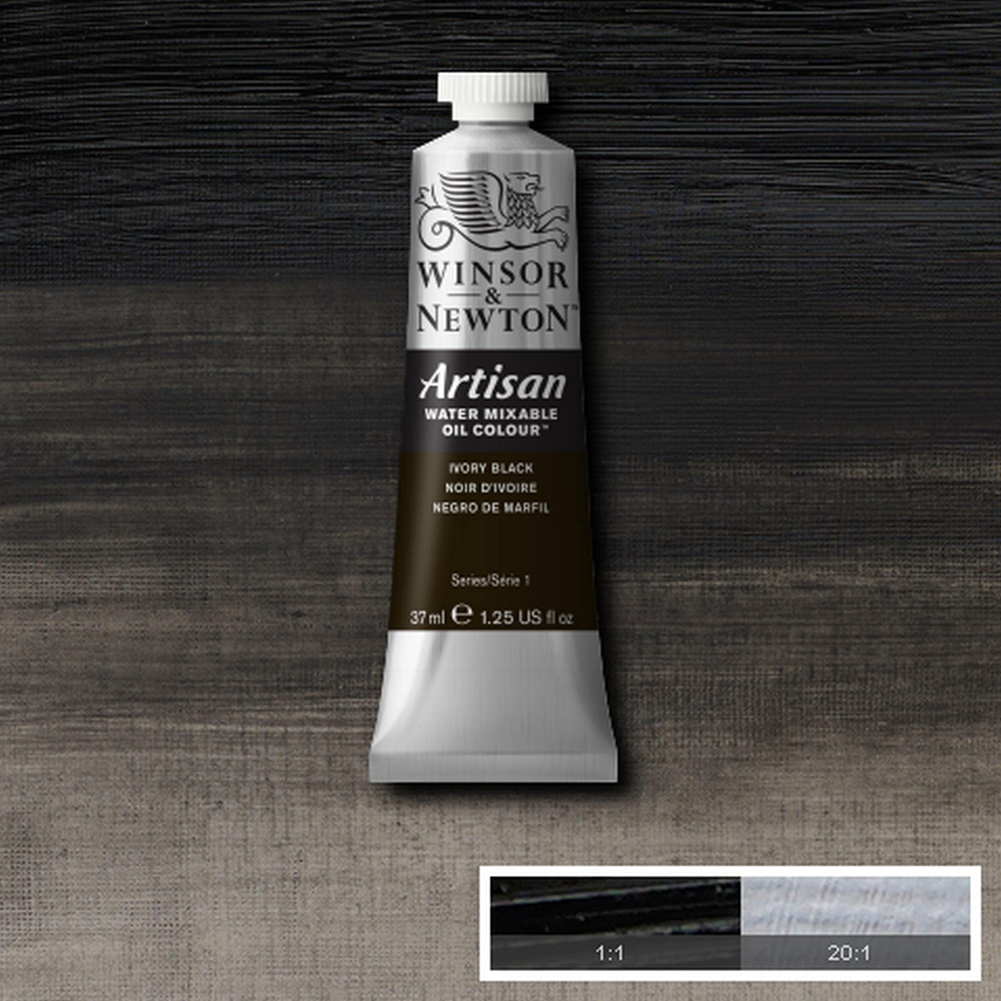 Winsor & Newton Artisan Water Mixable Oil Colour - Ivory Black | 37ml Tube | Water Mixable 3