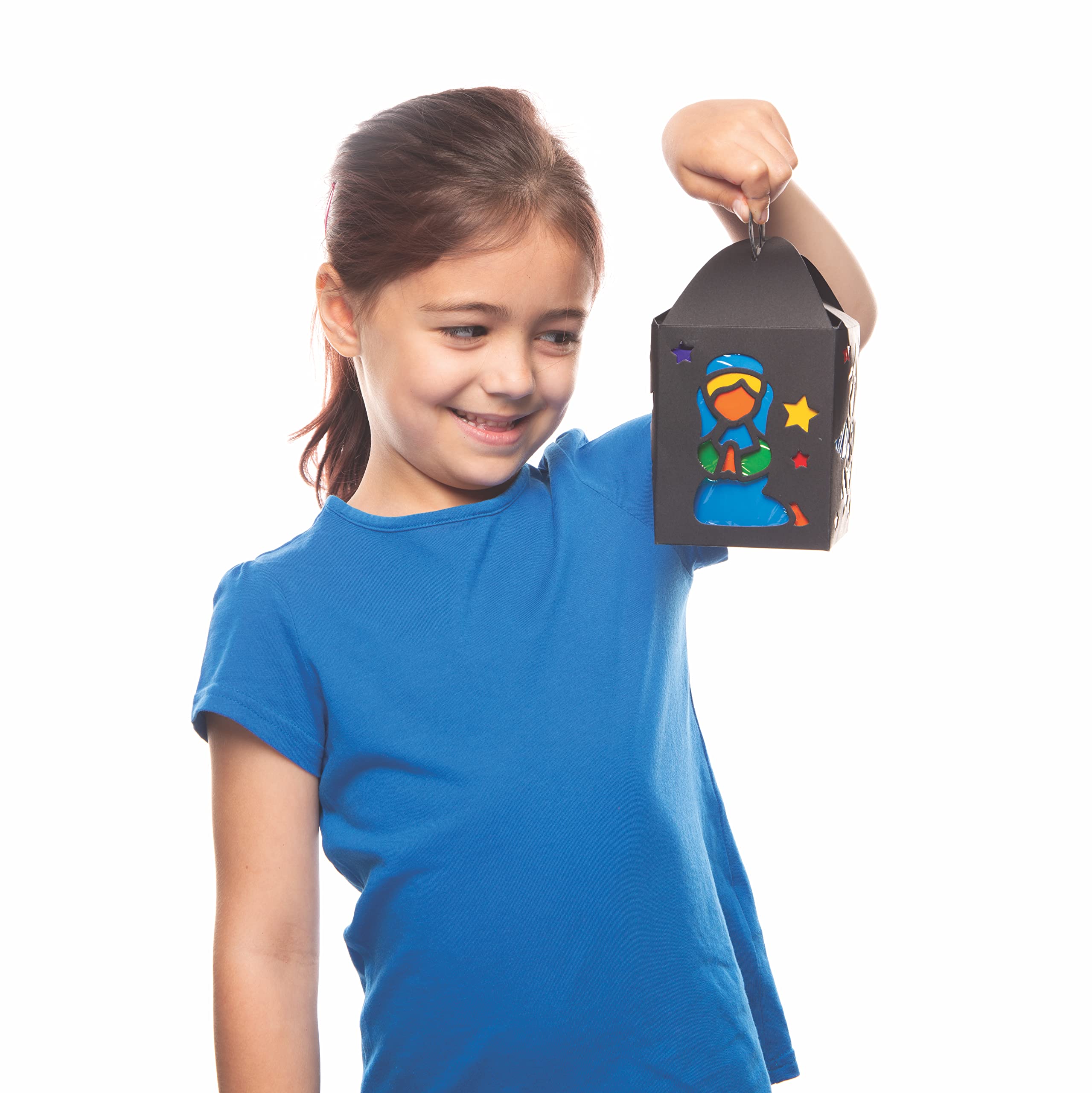 Baker Ross Nativity Stained Glass Lantern Kits - Pack of 4, Ages 5+, Assorted Designs 7