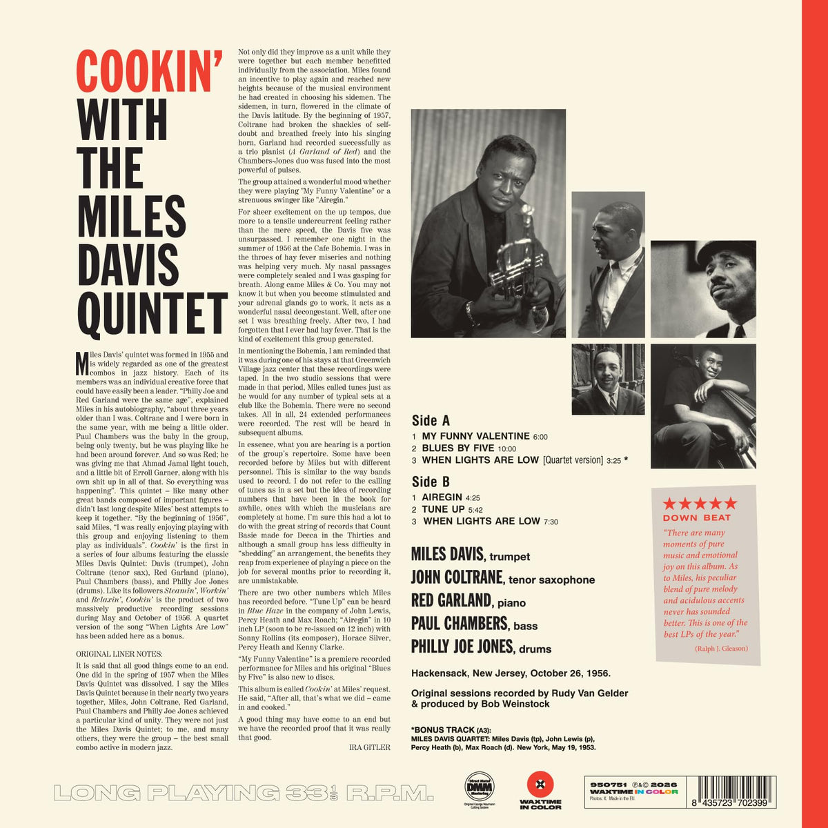 Miles Davis - Cookin' [Limited Edition Red Vinyl]