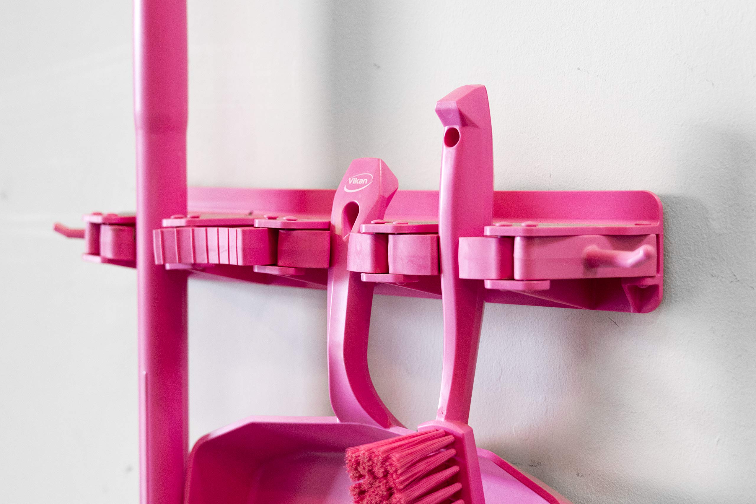 Vikan Pink Dustpan & Brush Set - Soft Bristle, Ergonomic Handle | Polypropylene, Polyester 6