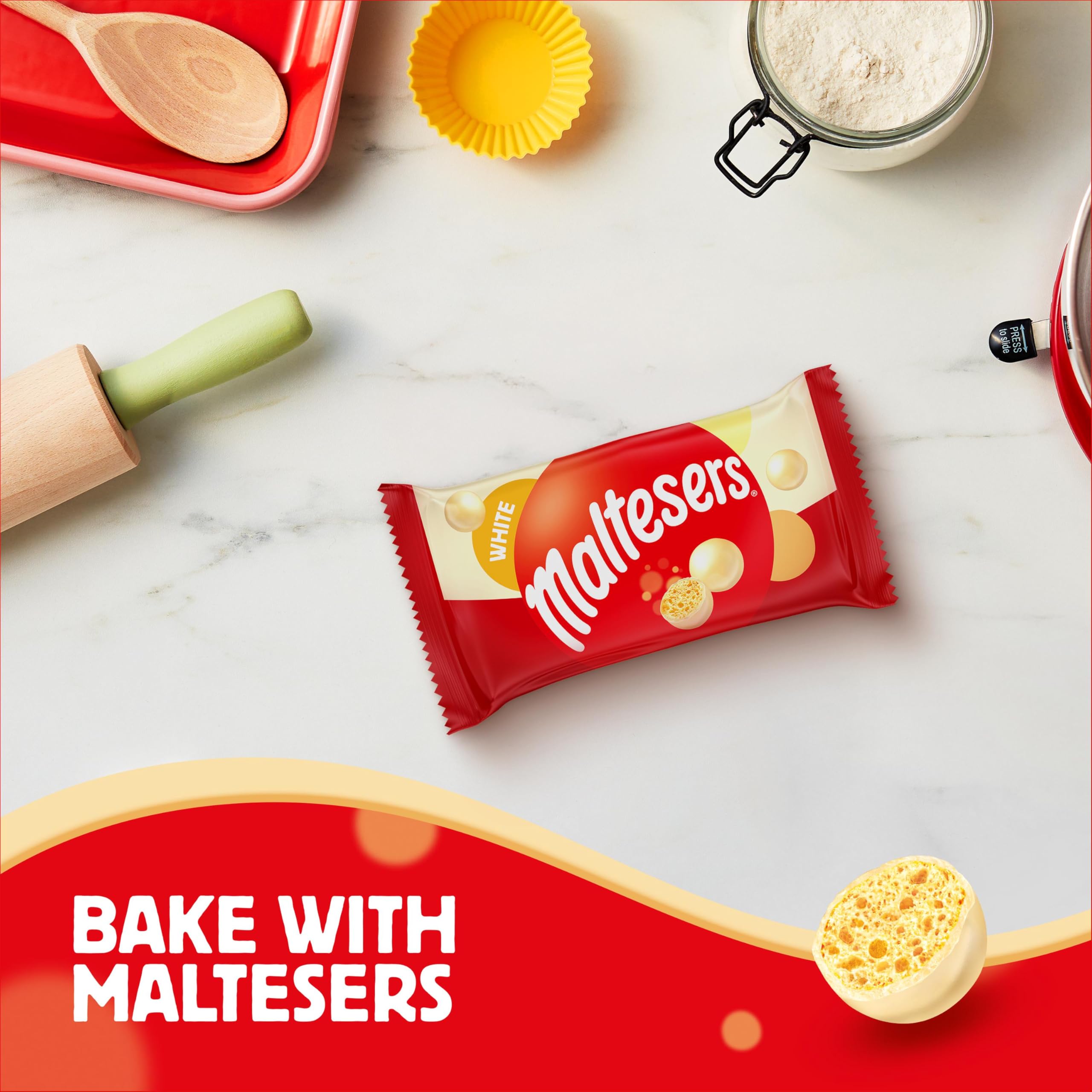 Maltesers White Chocolate & Honeycomb Treats, 25x30g Bags 17