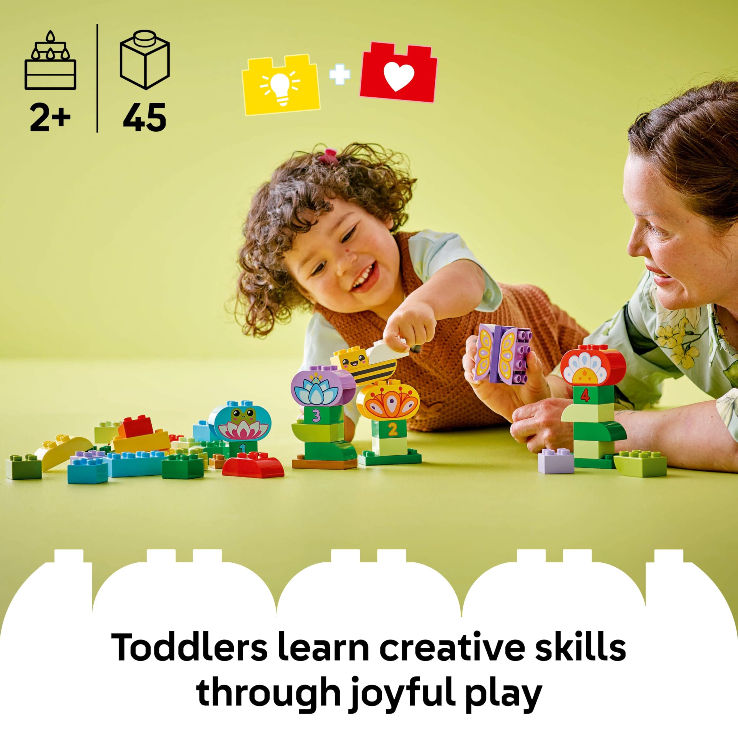 LEGO DUPLO Creative Garden & Flowers Stacking Toy 10444 - 45 Pieces | Ages 2+ | Multicolor