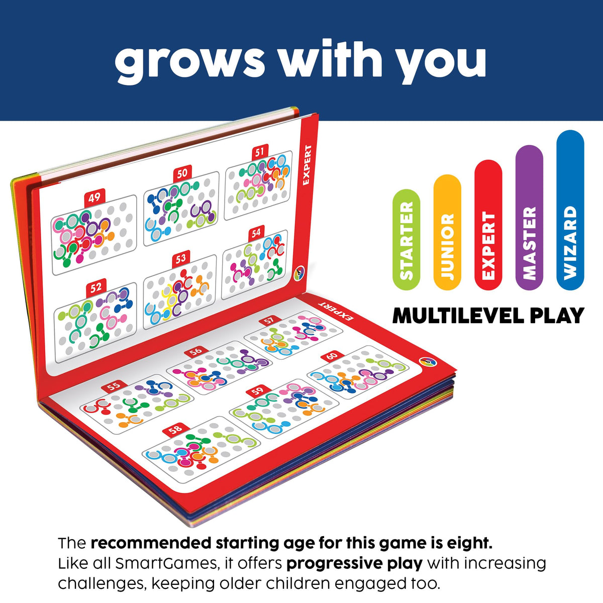 SmartGames IQ Link Brain Teaser - 120 Challenges