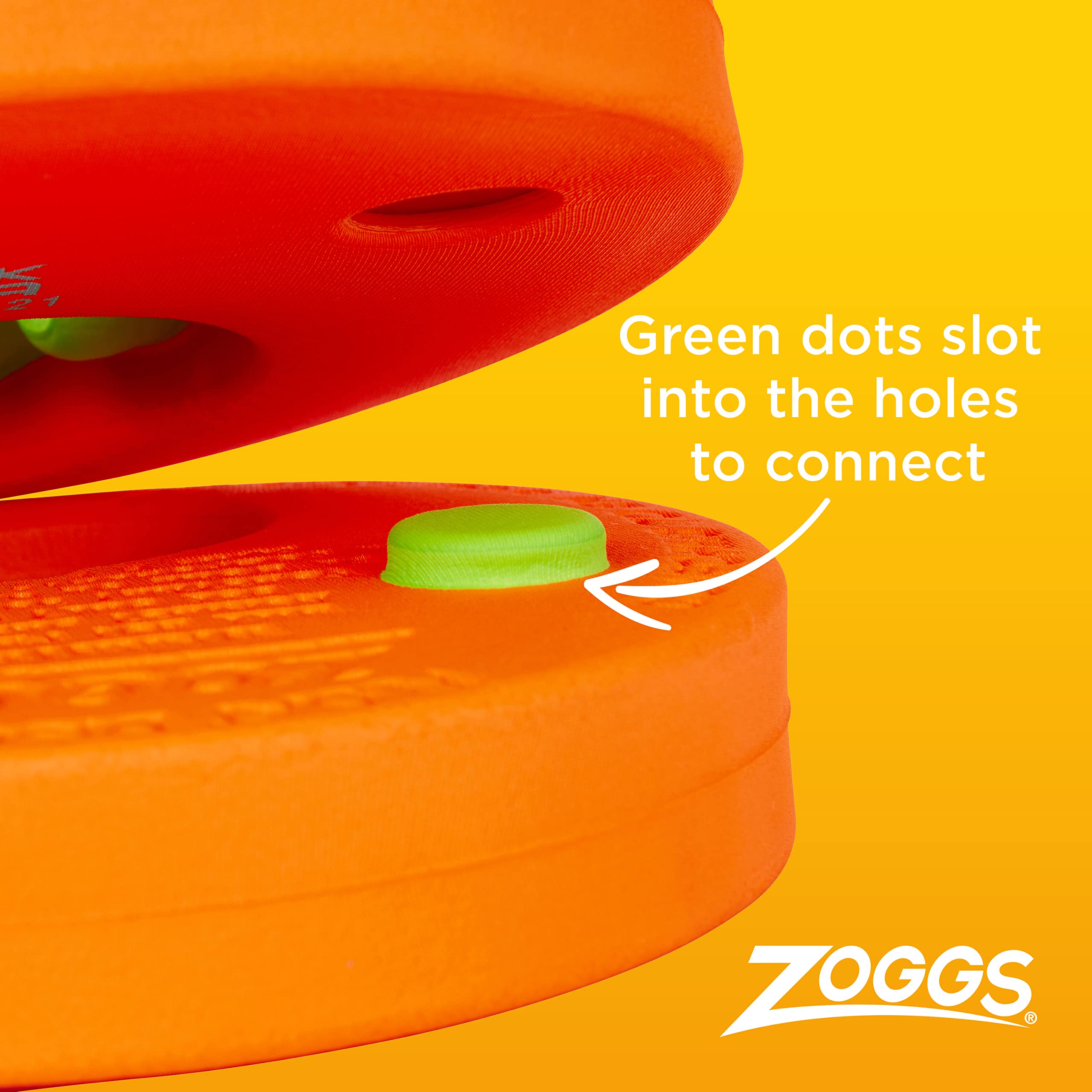 Zoggs Float Discs Armbands - Confidence Building Swimming Aid for Children Ages 2-6 Years, Orange/Green 4