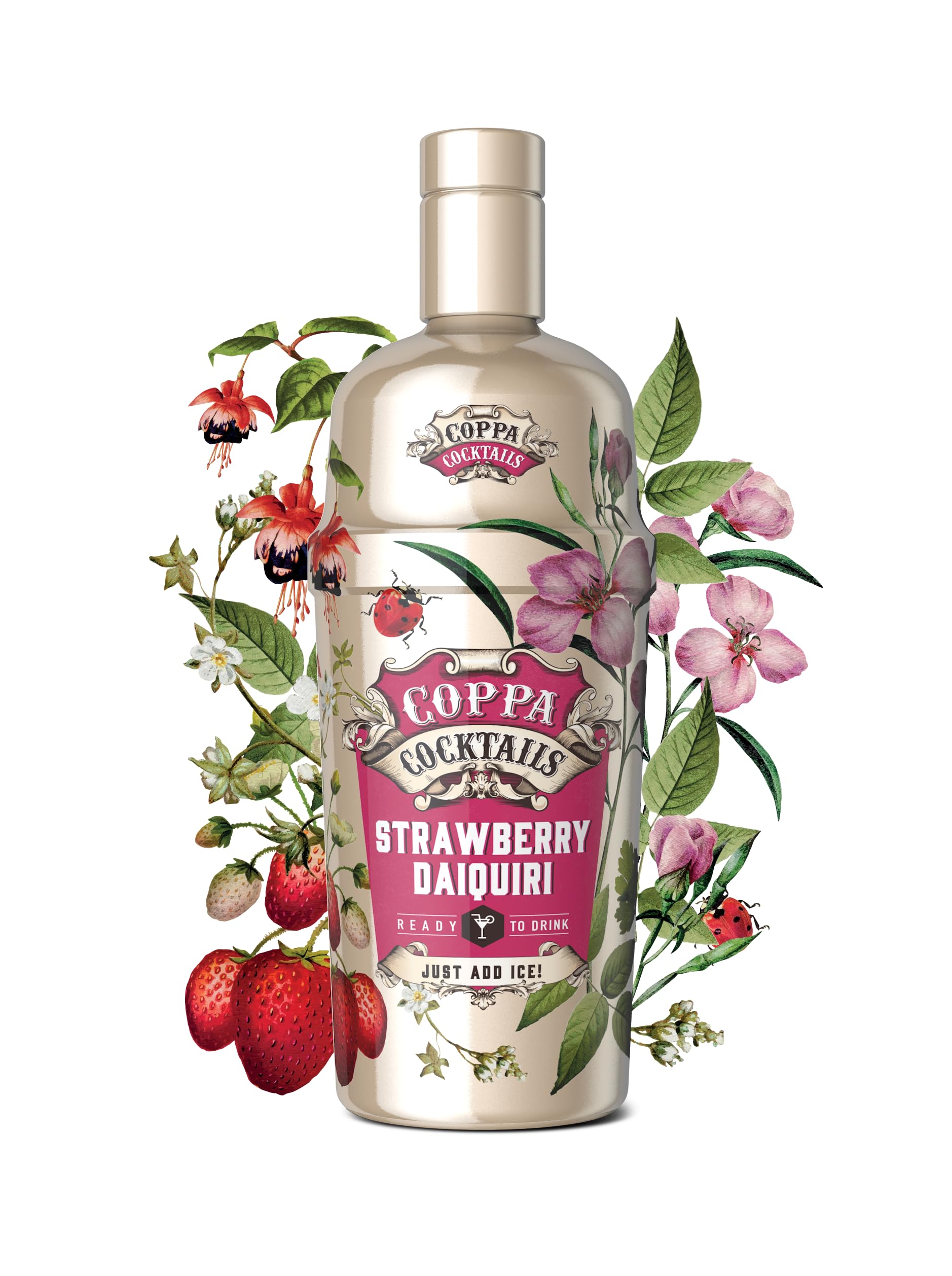 Coppa Cocktails Strawberry Daiquiri Ready-to-Drink Premium Rum Cocktail | 70 cl