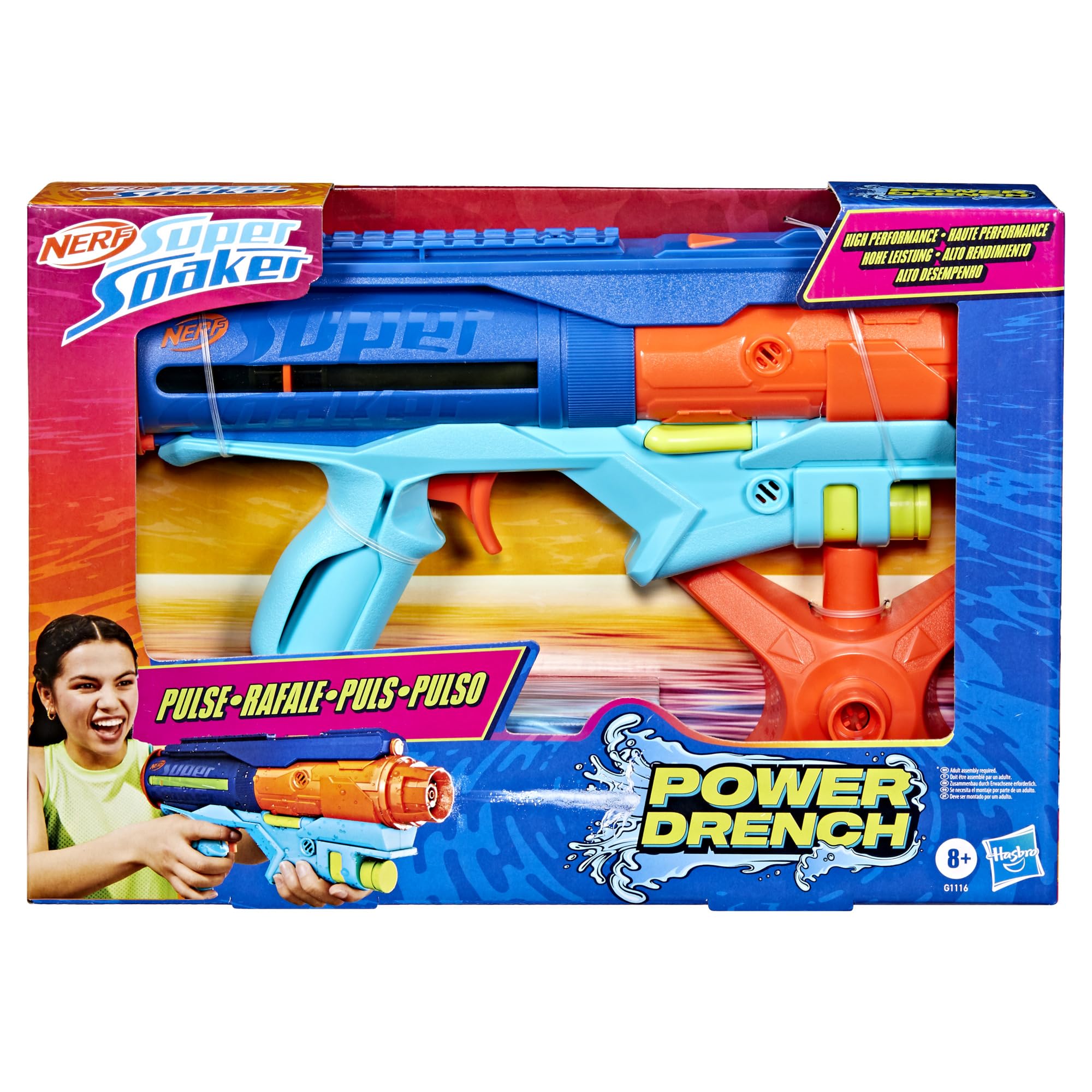 Nerf Super Soaker Power Drench Water Blaster - Easy Fill Station, Pulse Bursts | Ages 8+