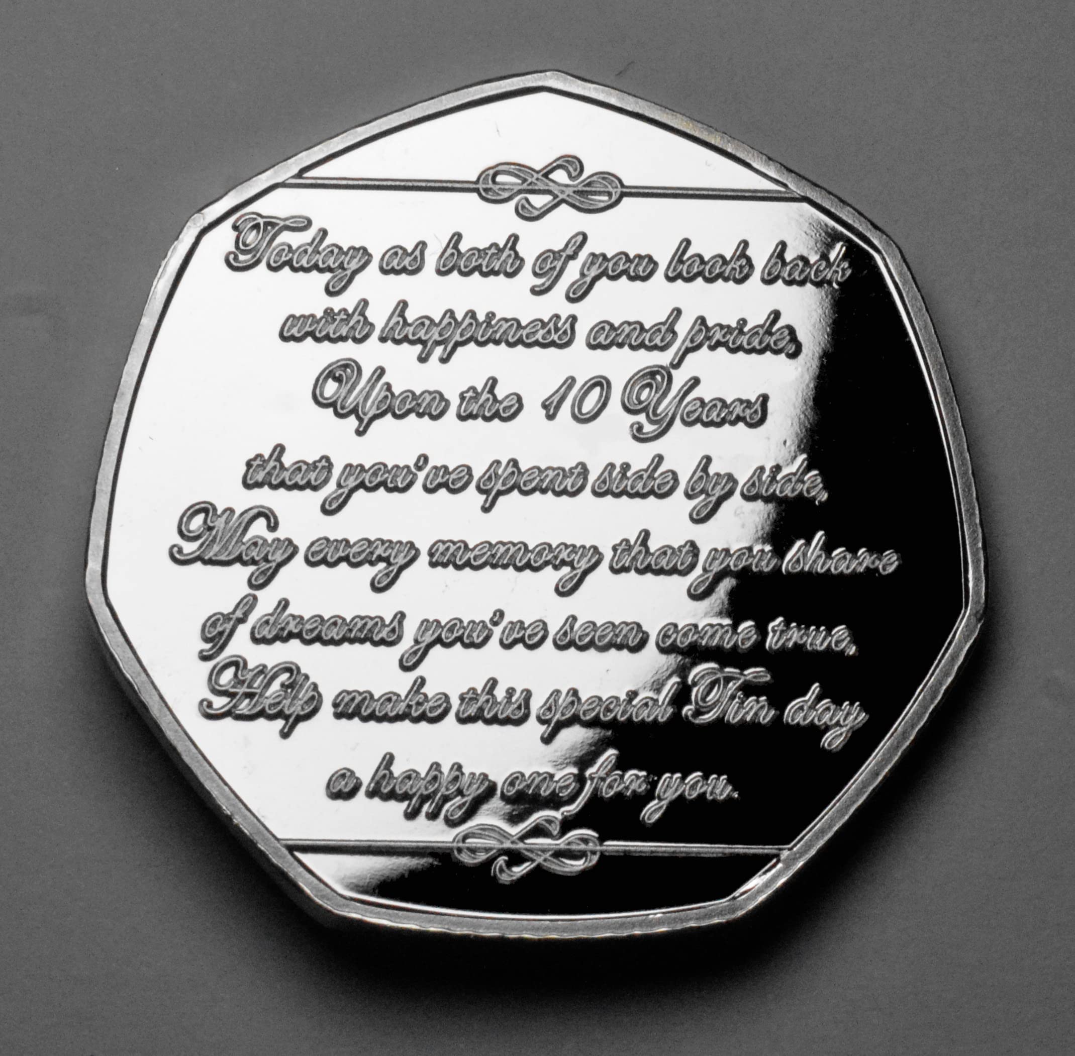 The Commemorative Coin Company 10th Tin Wedding Anniversary Silver Commemorative Coin | 999 Silver Plated | Proof Quality