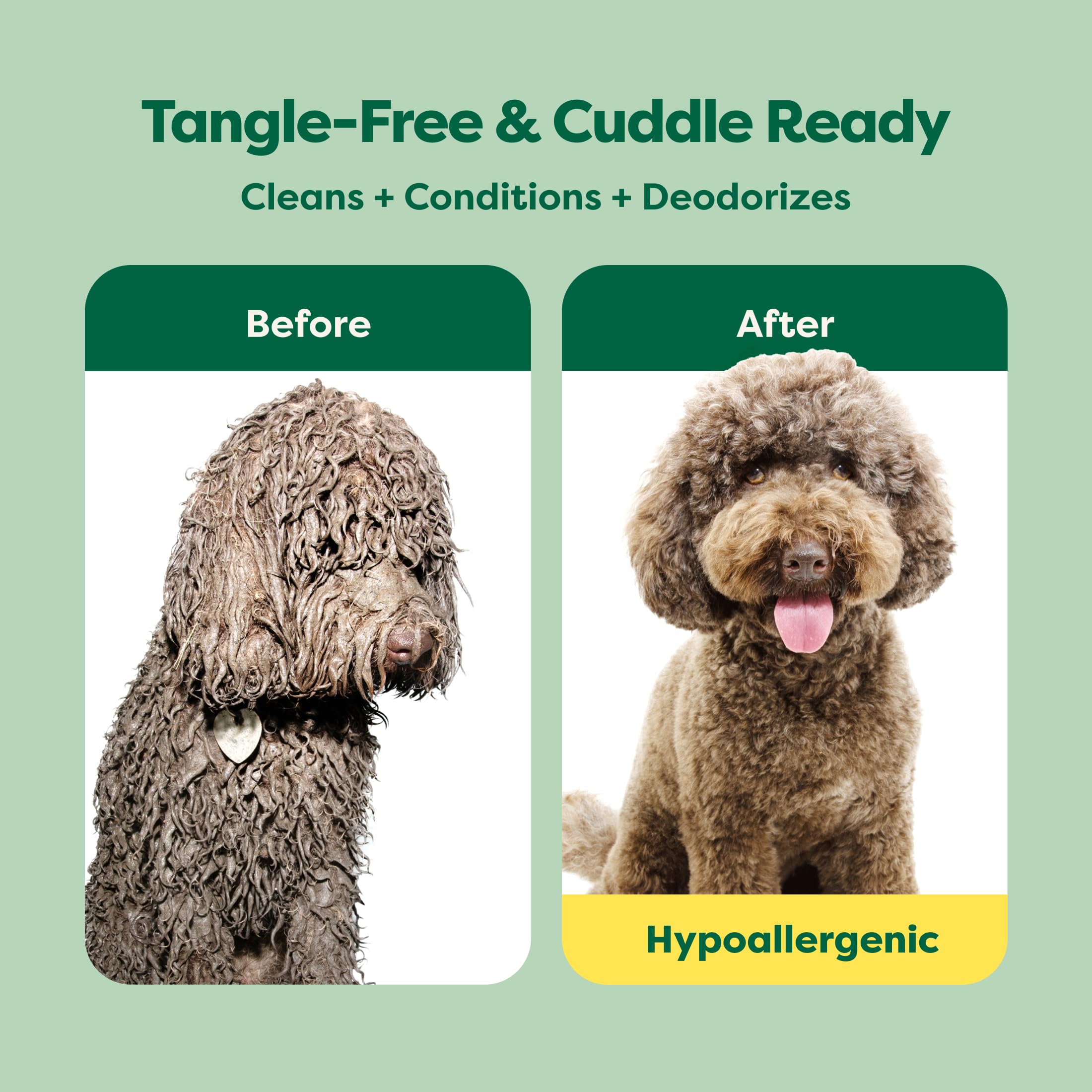 Earth Rated 3-in-1 Detangling Dog Shampoo and Conditioner with Oatmeal | White Tea & Basil Scent | 473ml