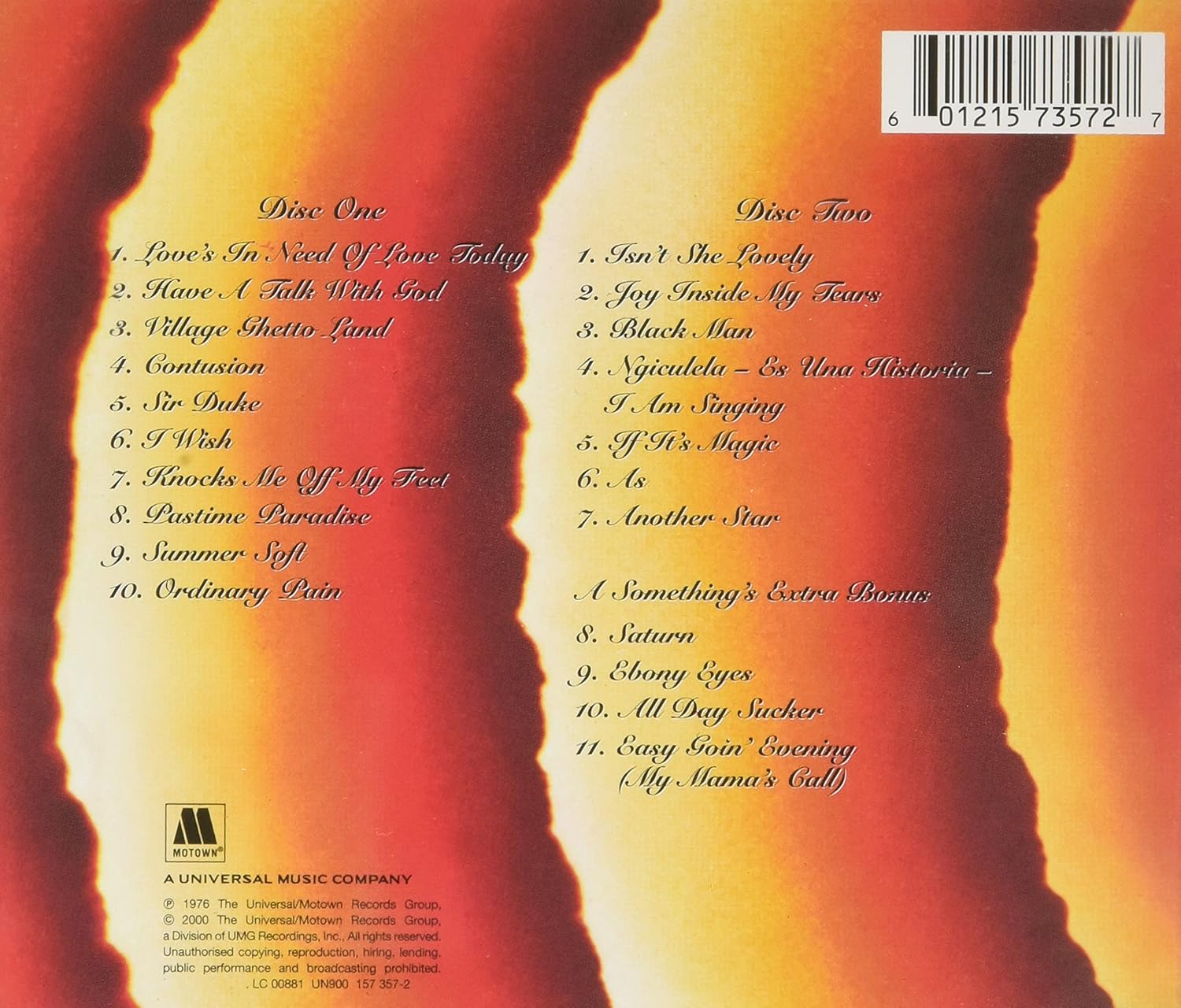 Stevie Wonder - Songs In The Key Of Life [Audio CD]
